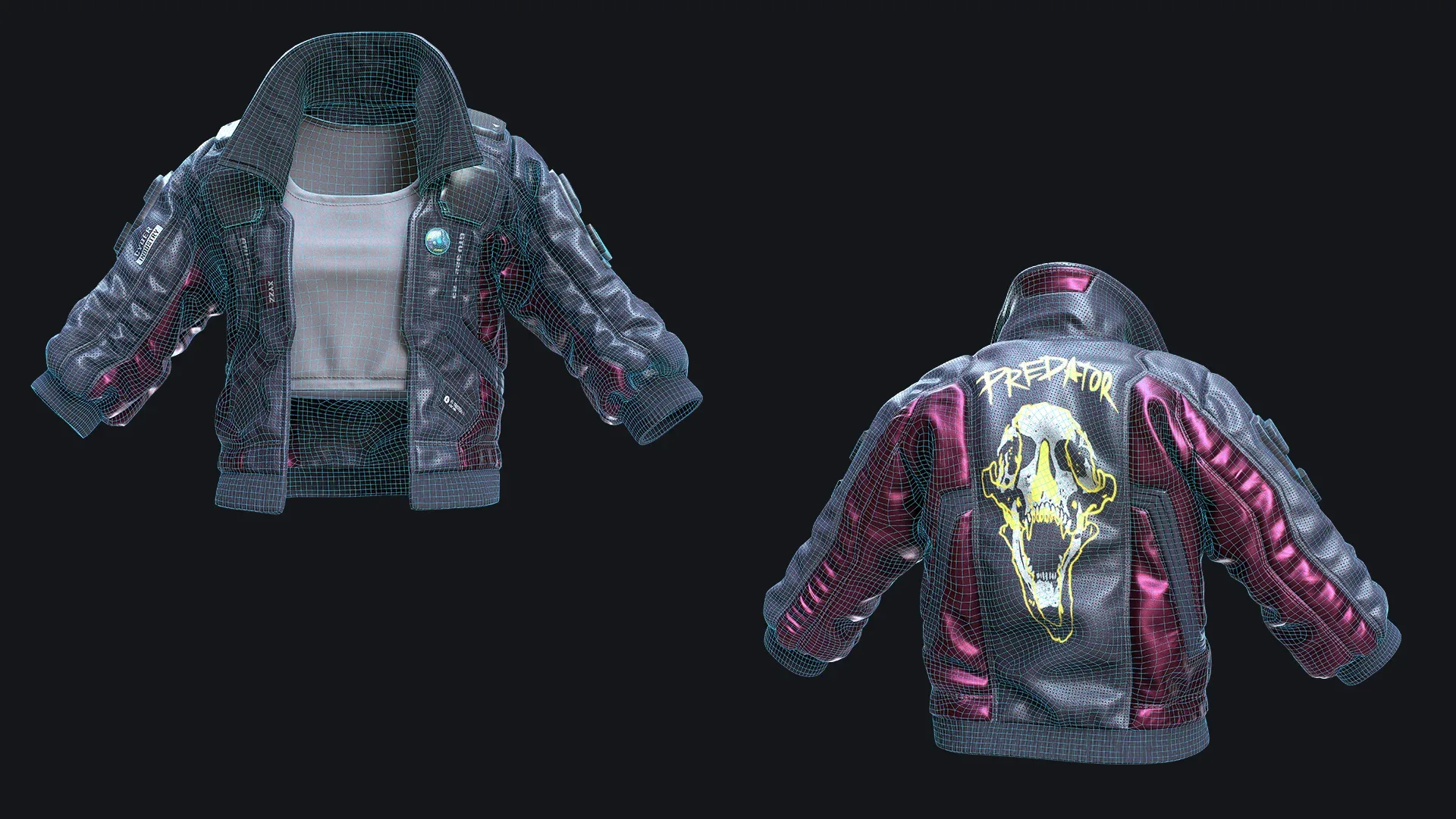 Cyberpunk Jacket - Tutorial (Full Pipeline) + 3D Model