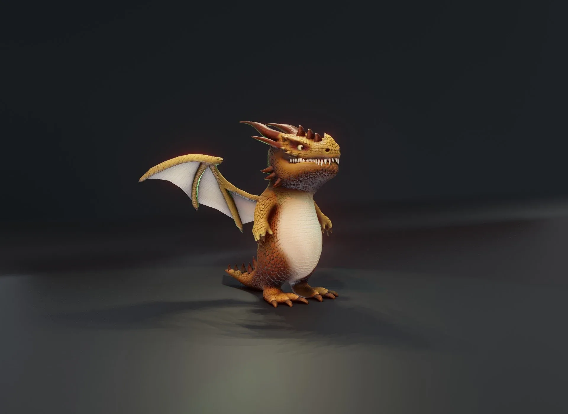 Cartoon Brown Dragon Low-poly 3D model