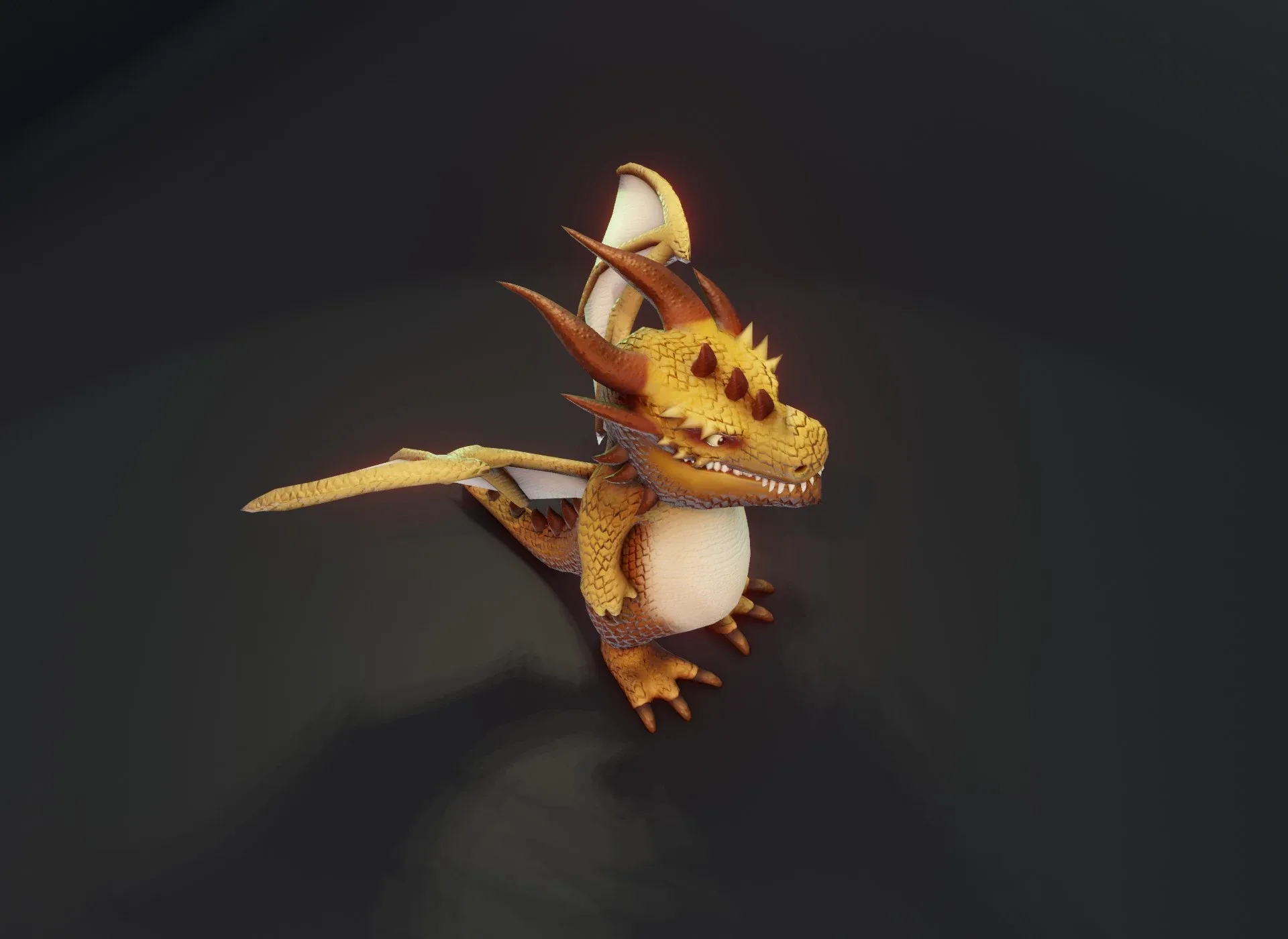 Cartoon Brown Dragon Low-poly 3D model