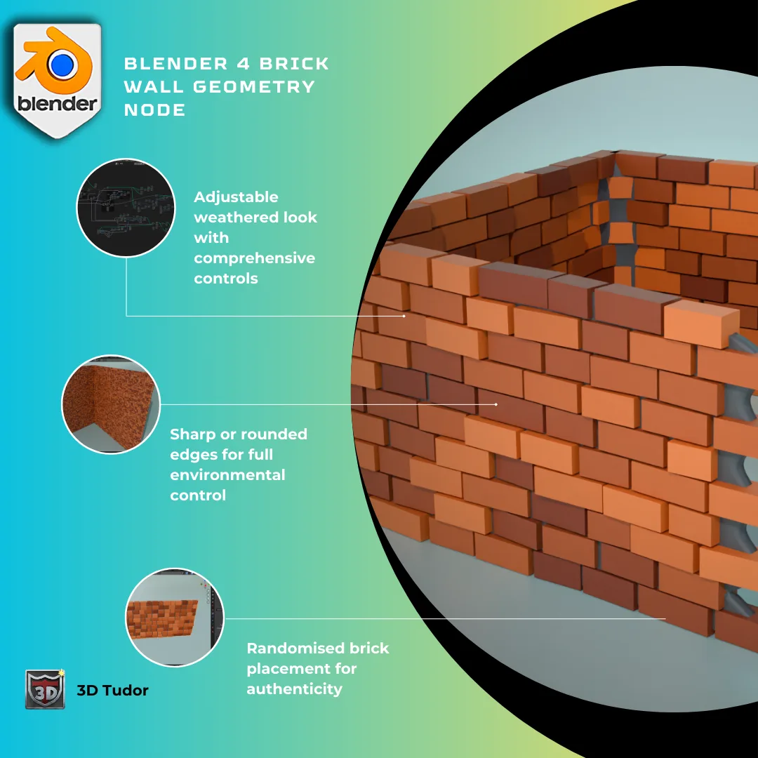 Blender 4 Geometry Node Brick Wall Generator