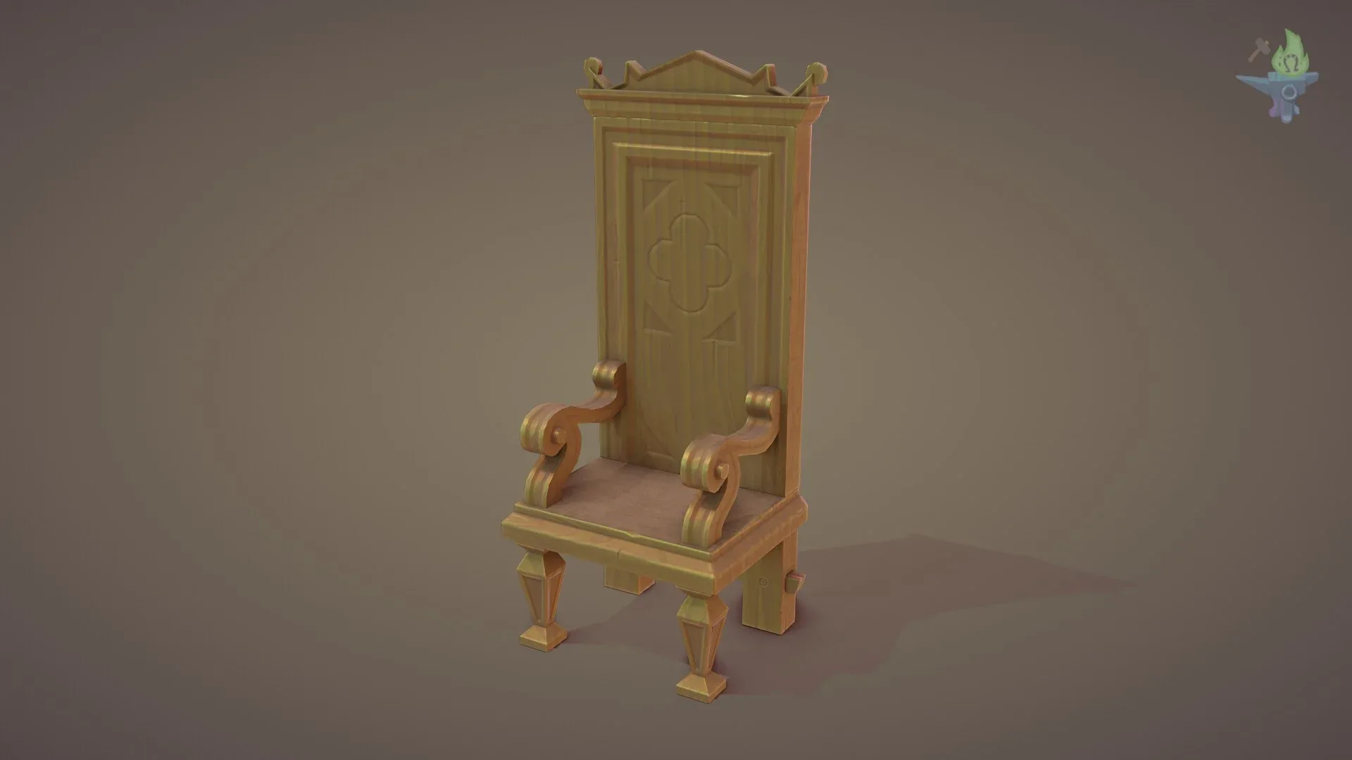 16th Century Gothic Walnut Throne