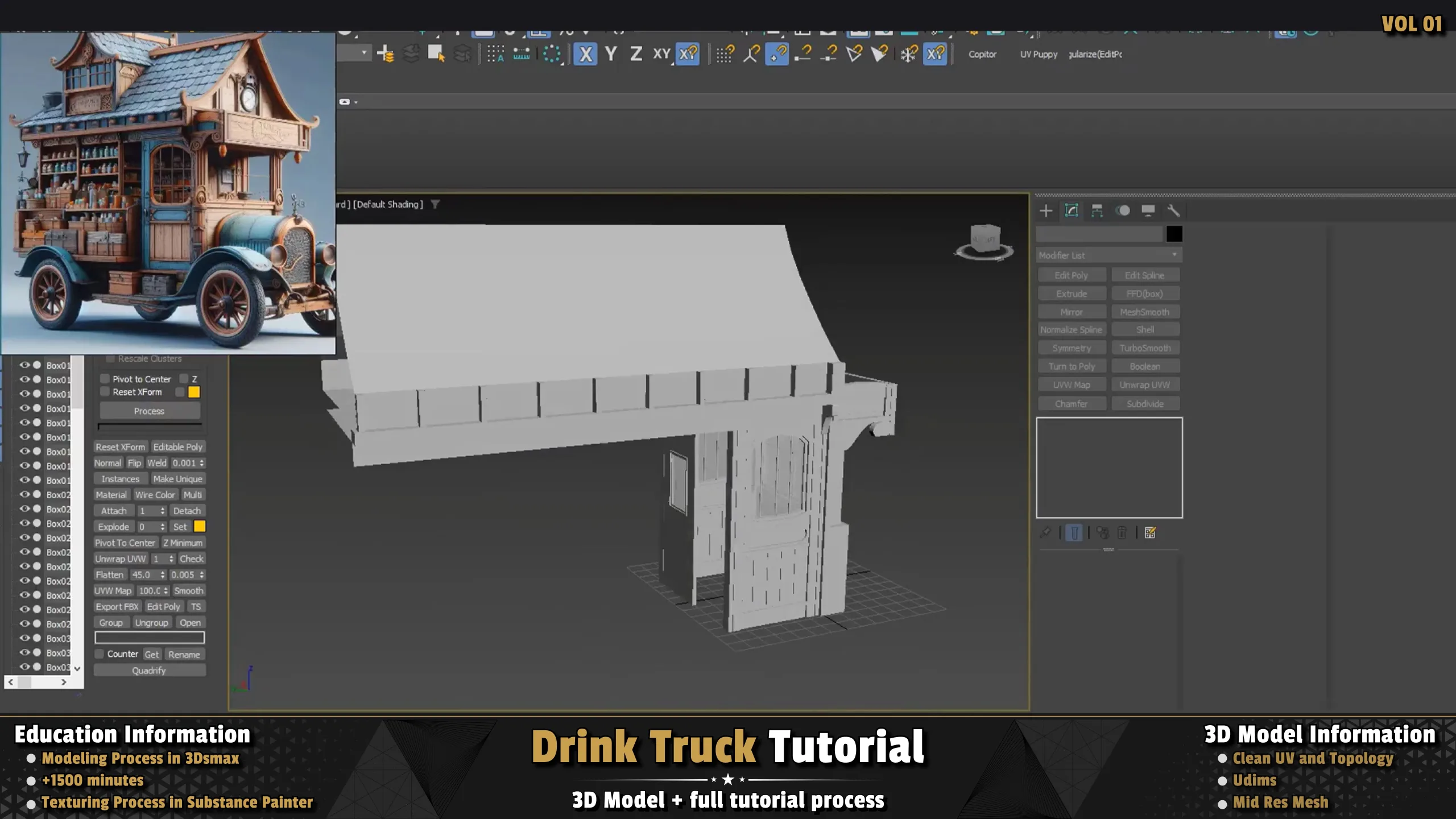 Drink Truck / 3D Model + Full Tutorial Process