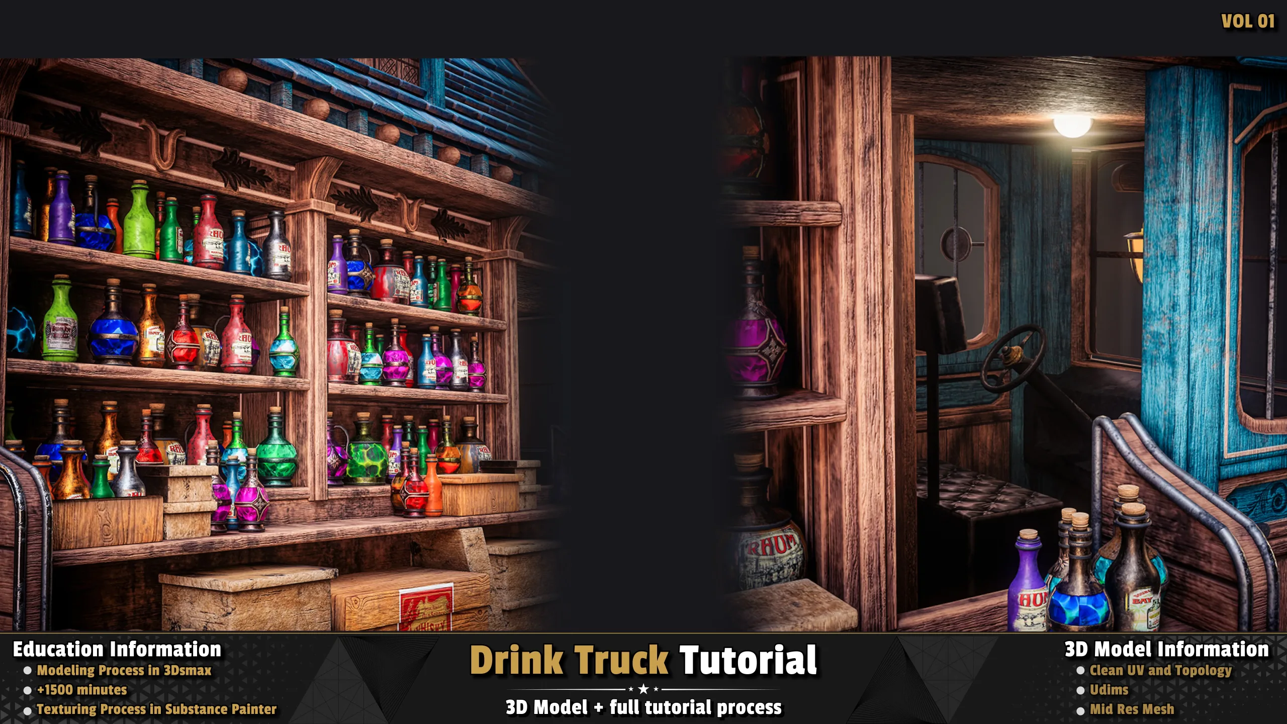 Drink Truck / 3D Model + Full Tutorial Process