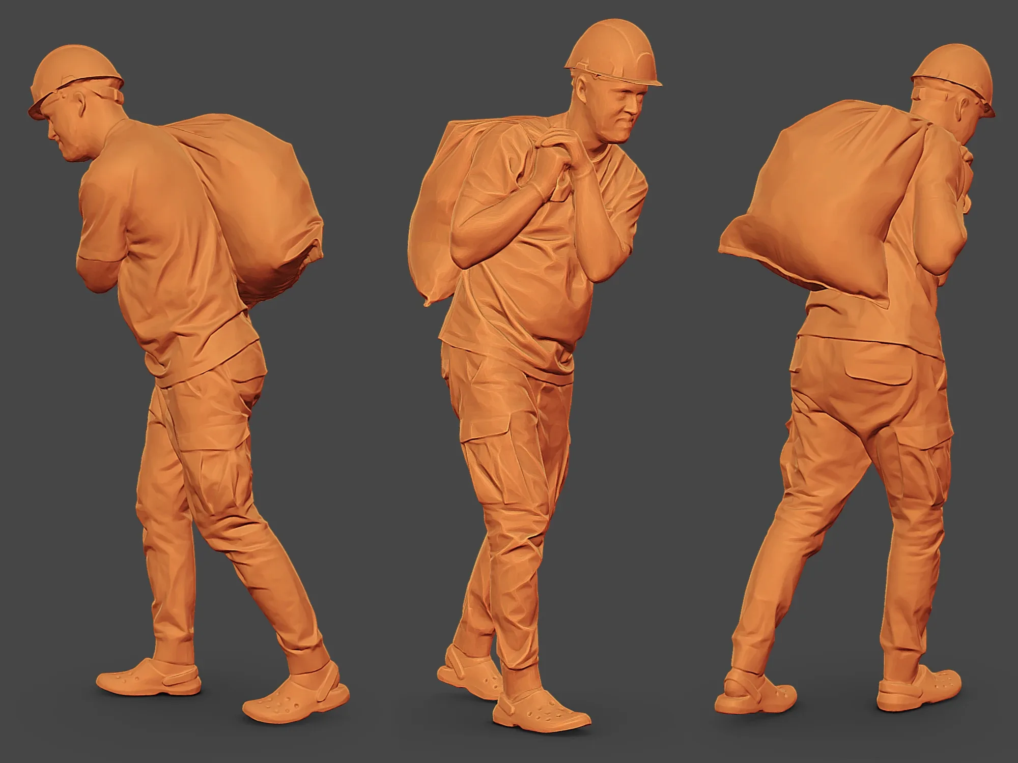 Worker in a Sand T-Shirt model pack