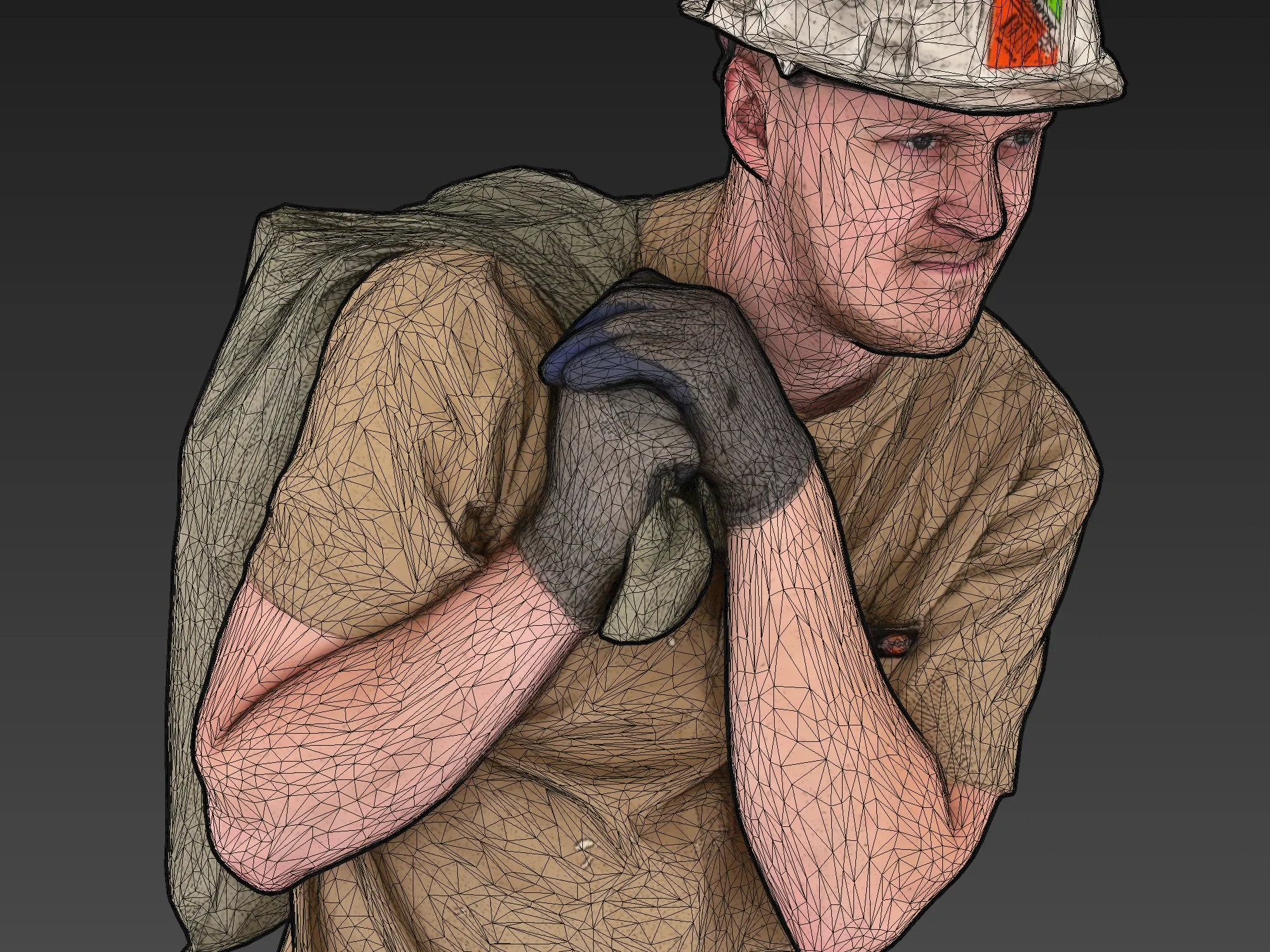 Worker in a Sand T-Shirt model pack