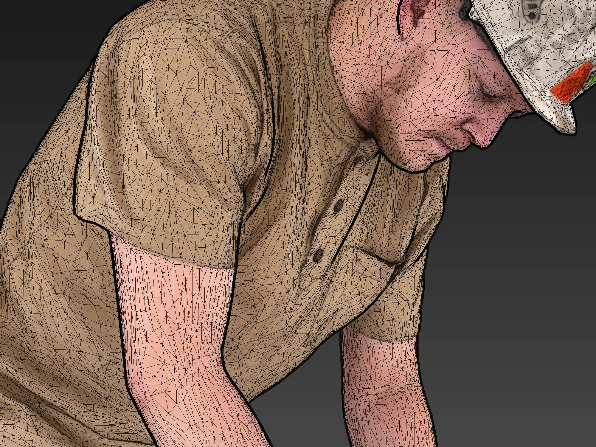 Worker in a Sand T-Shirt model pack