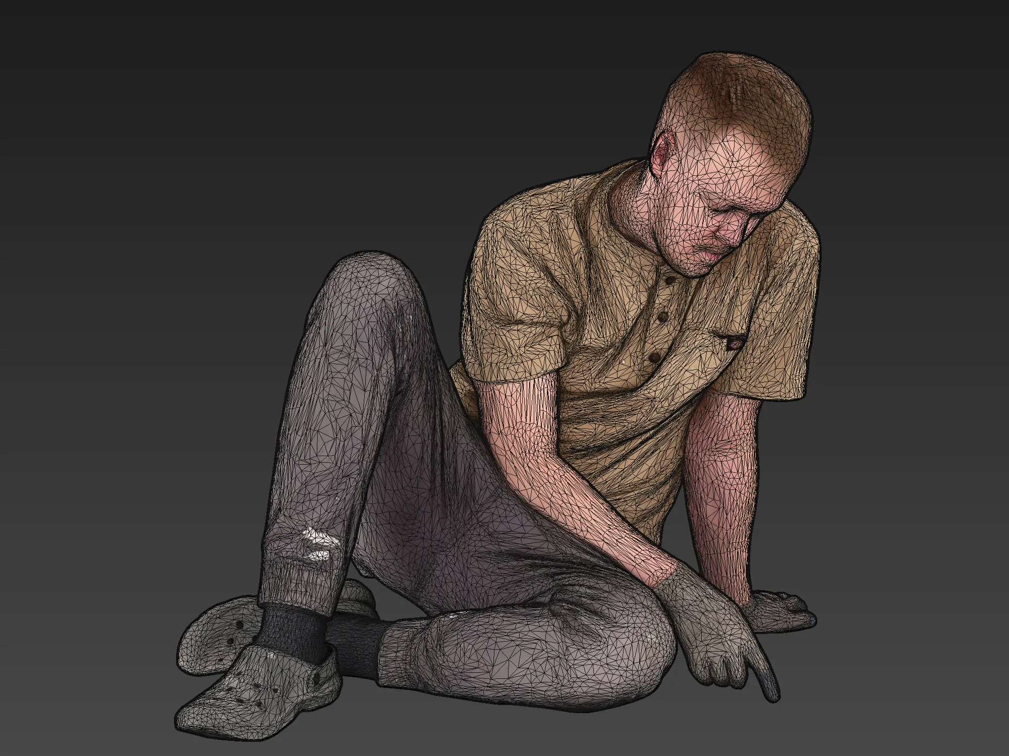 Worker in a Sand T-Shirt model pack