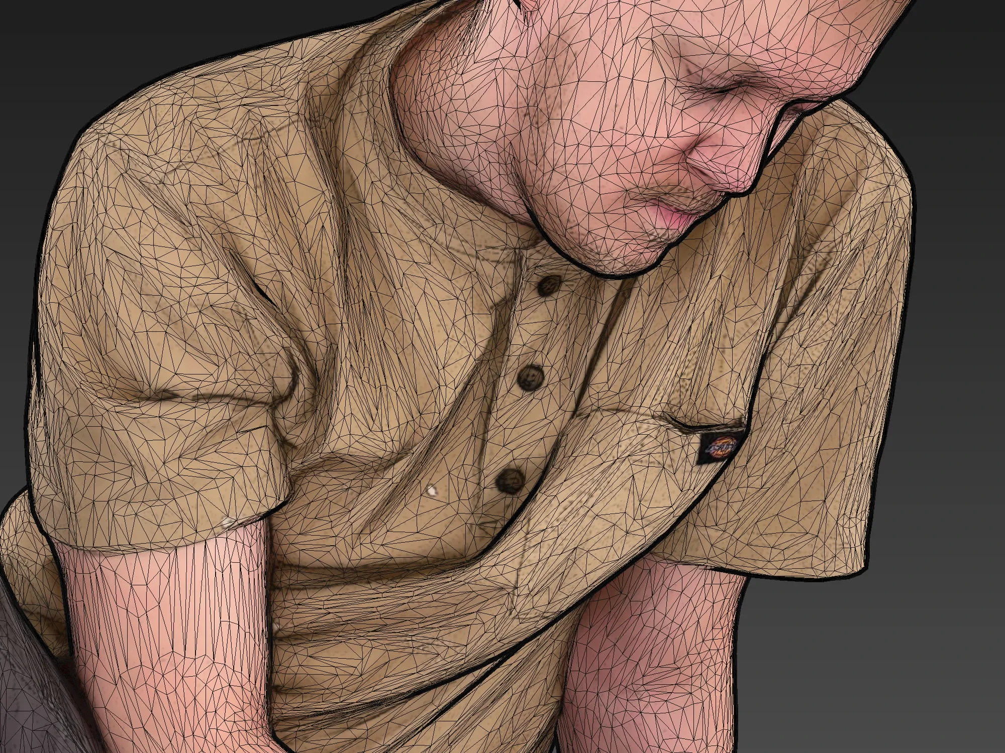 Worker in a Sand T-Shirt model pack