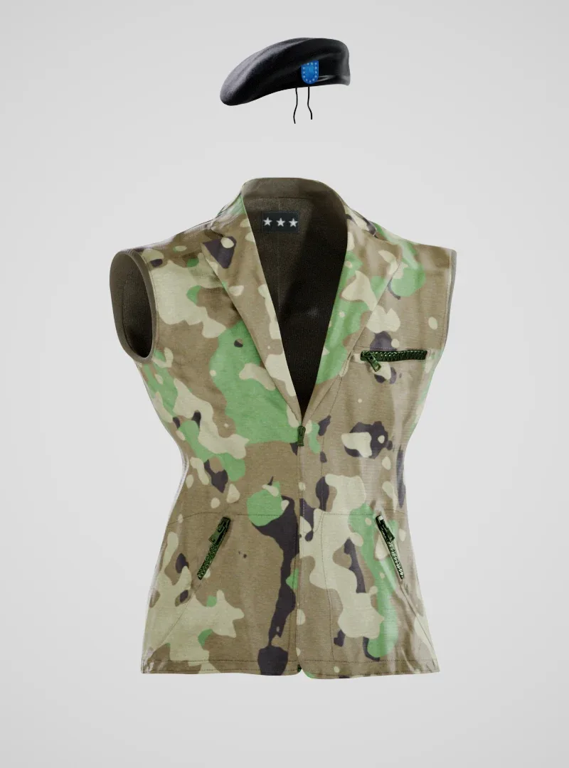 Military Vest and Beret