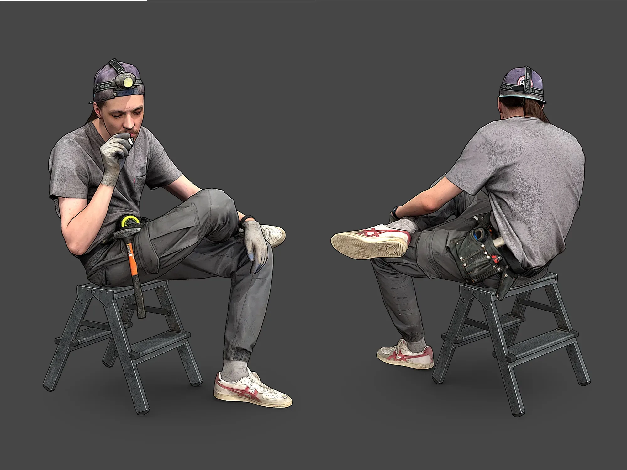 Worker in Gray Model Pack