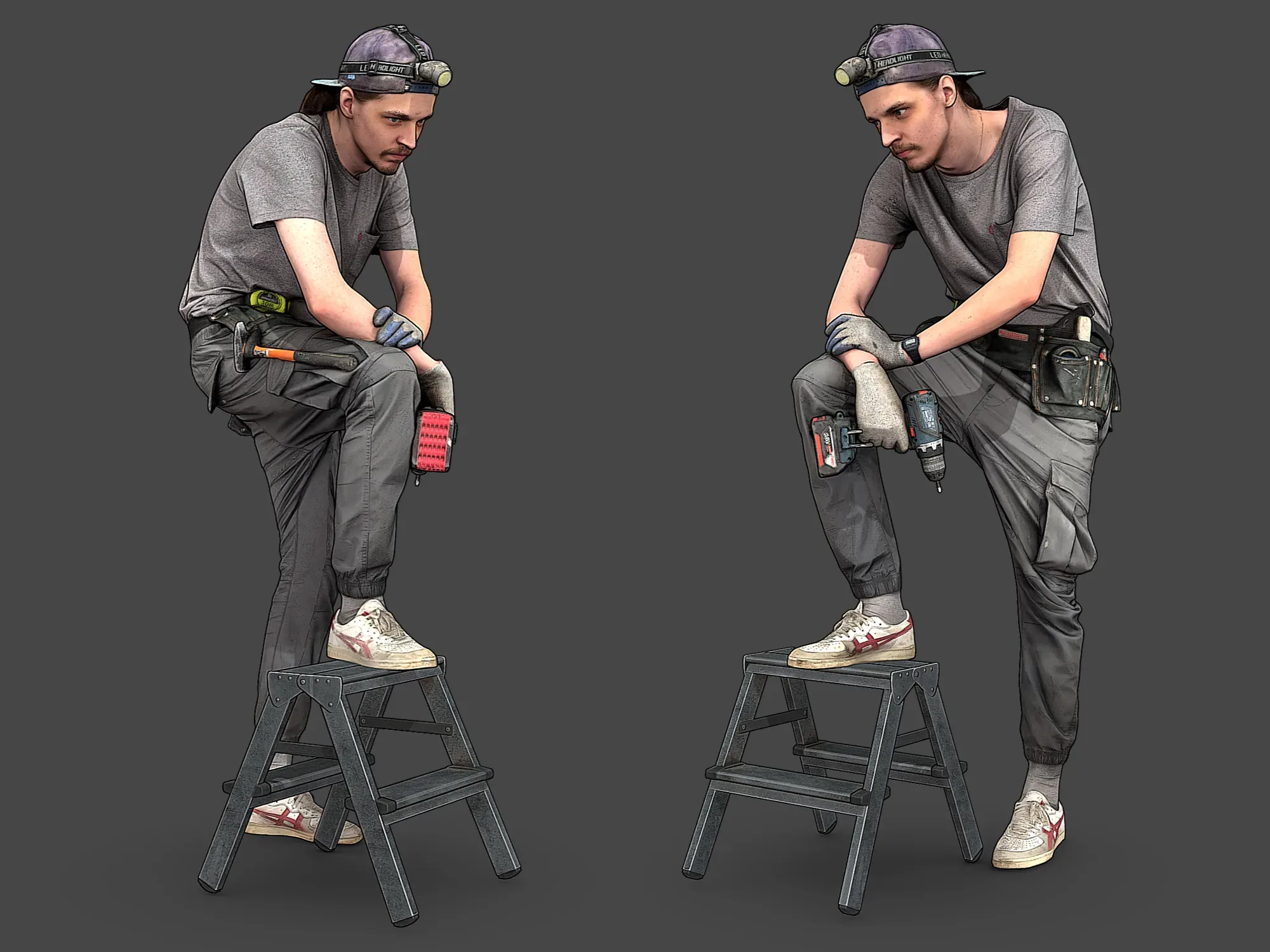 Worker in Gray Model Pack