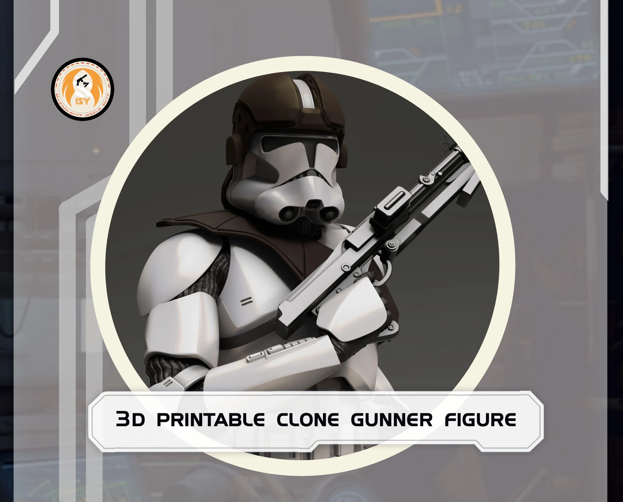 Star wars clone trooper gunner 3d printable figurine