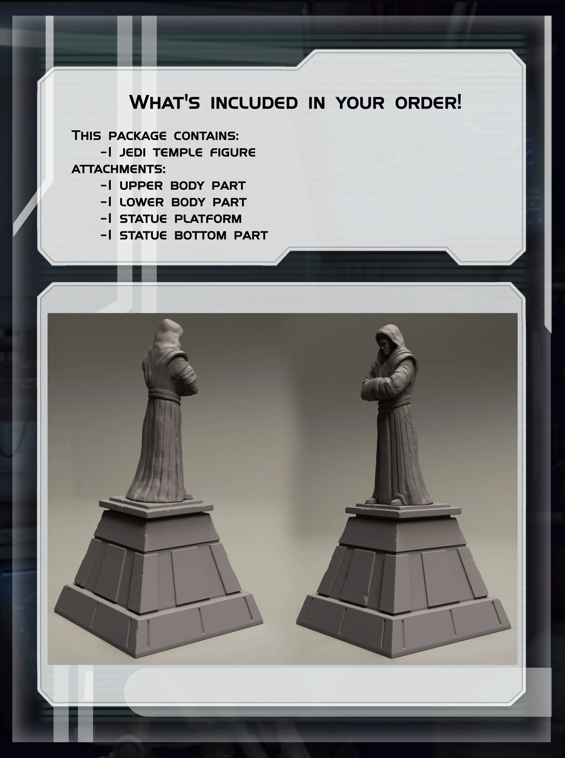 Star wars 3d printable jedi temple statue figurine