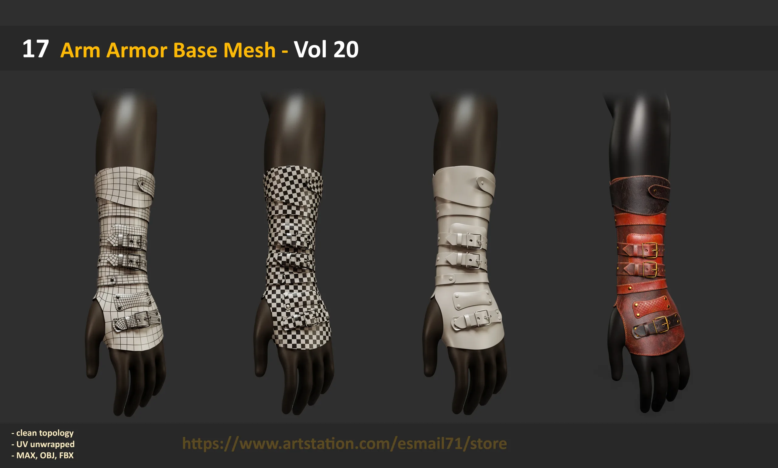 17 Arm Armor Base Mesh - Vol 20