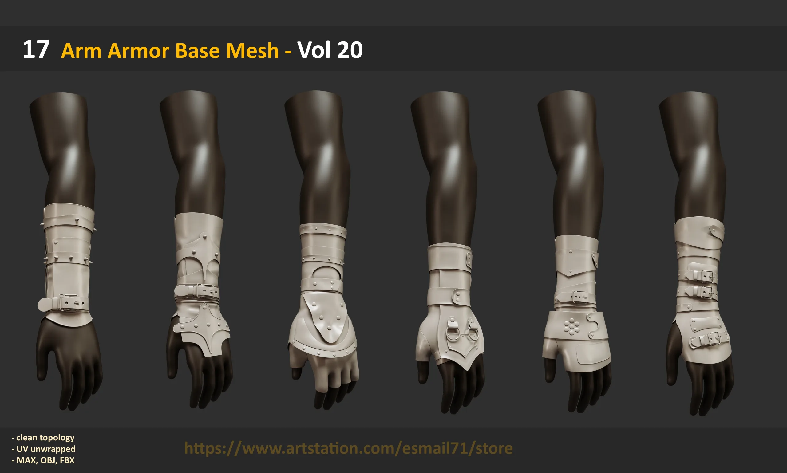 17 Arm Armor Base Mesh - Vol 20