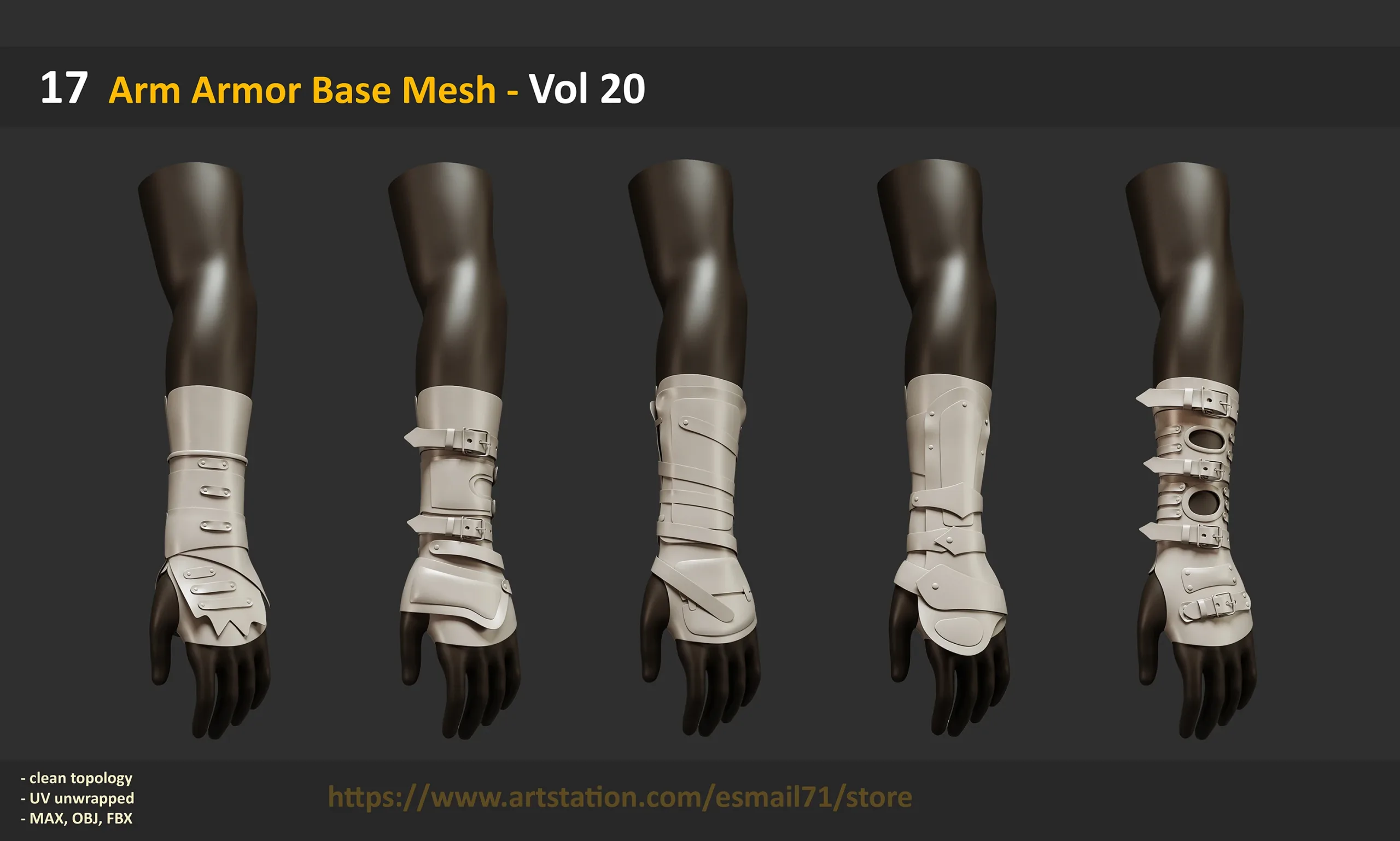 17 Arm Armor Base Mesh - Vol 20