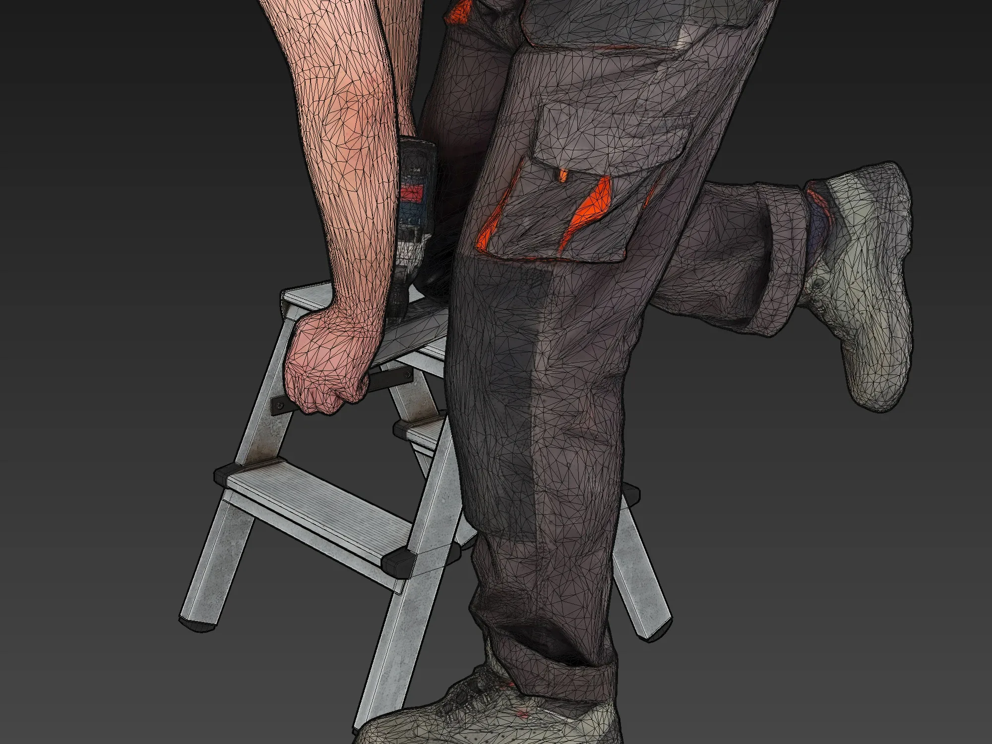 Bald Worker in Overalls model pack