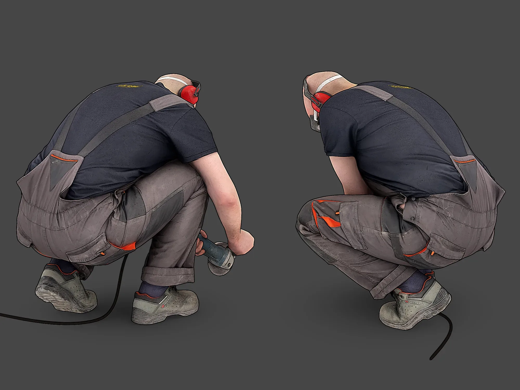 Bald Worker in Overalls model pack