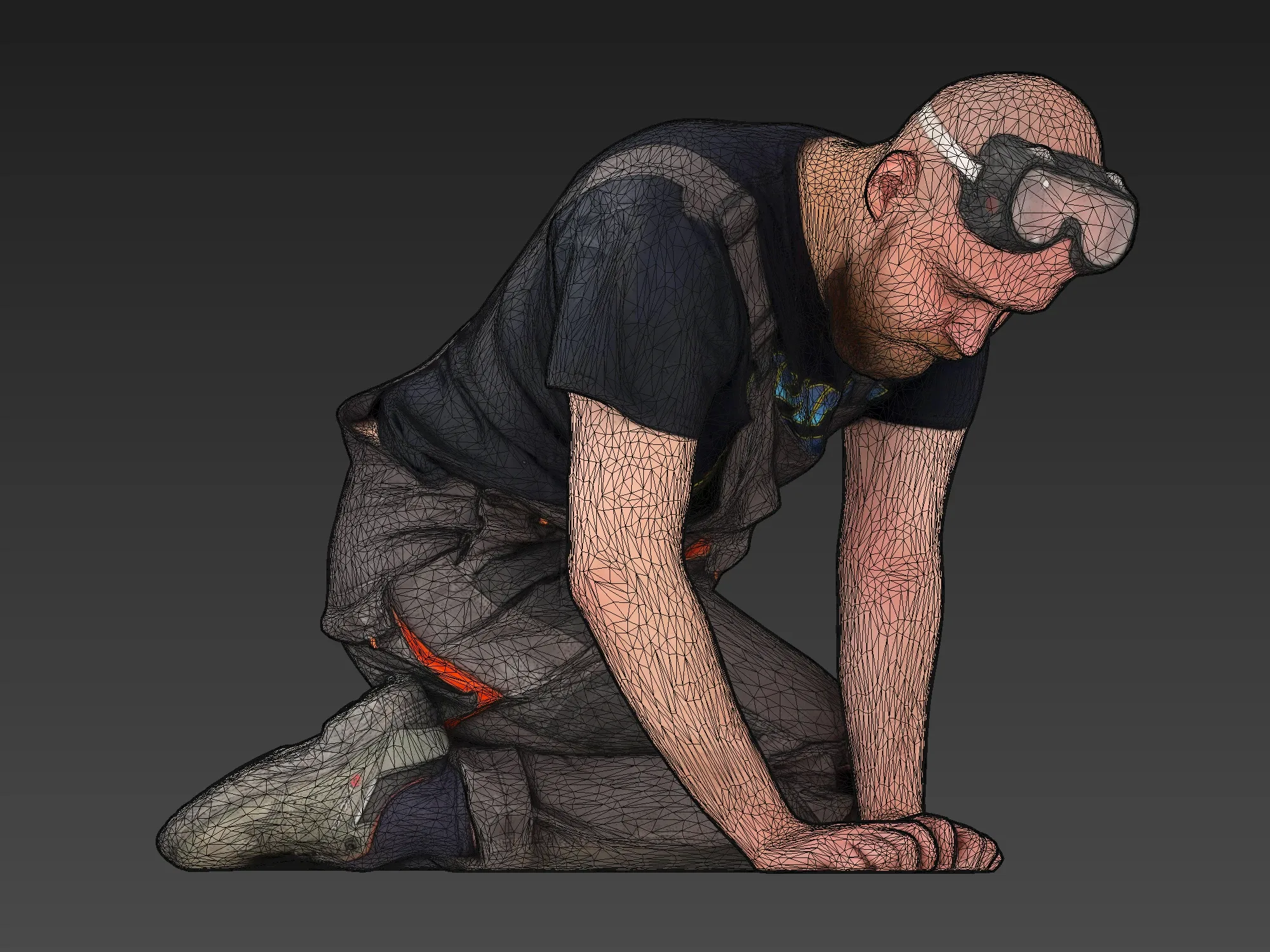 Bald Worker in Overalls model pack