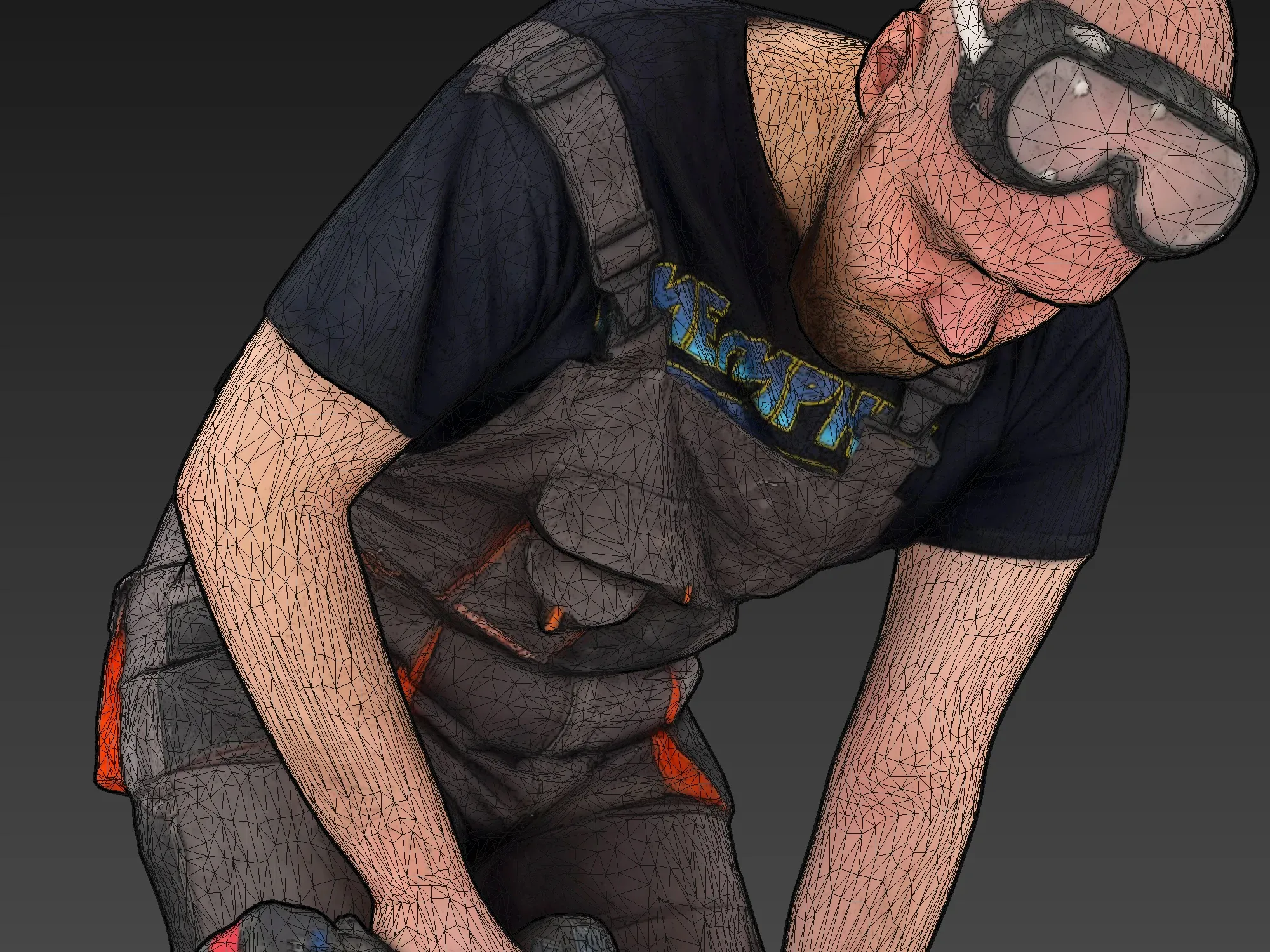 Bald Worker in Overalls model pack