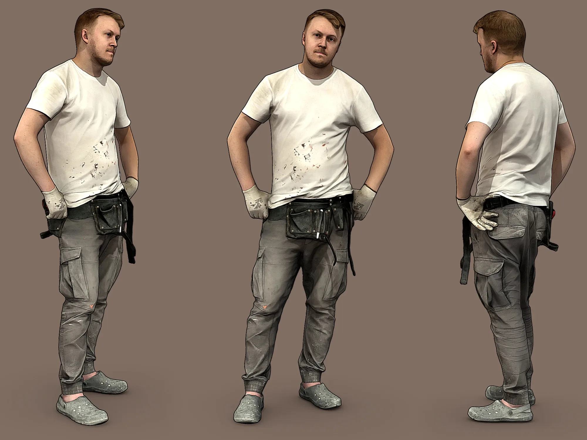 Worker in a White T-shirt model pack