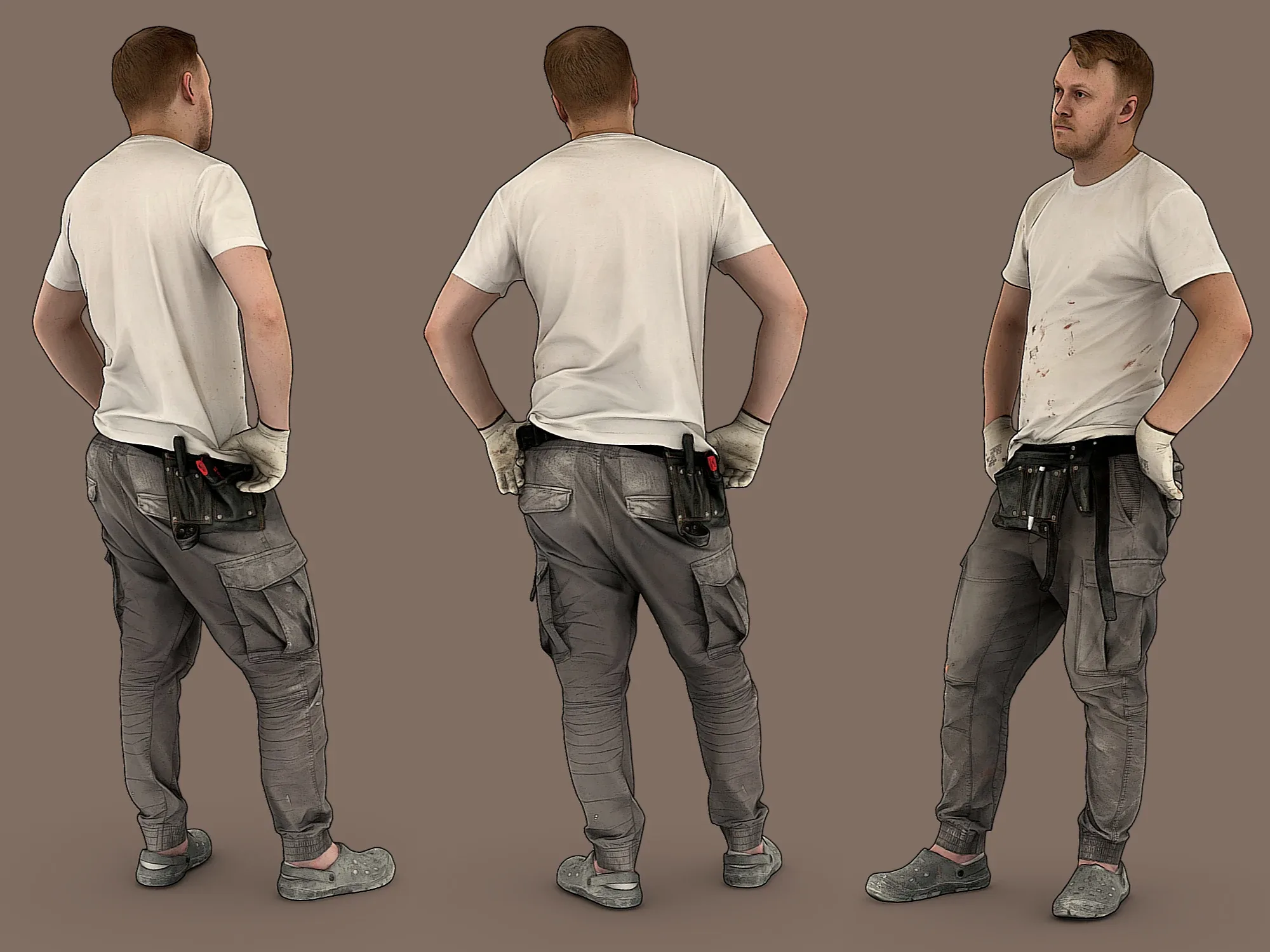 Worker in a White T-shirt model pack