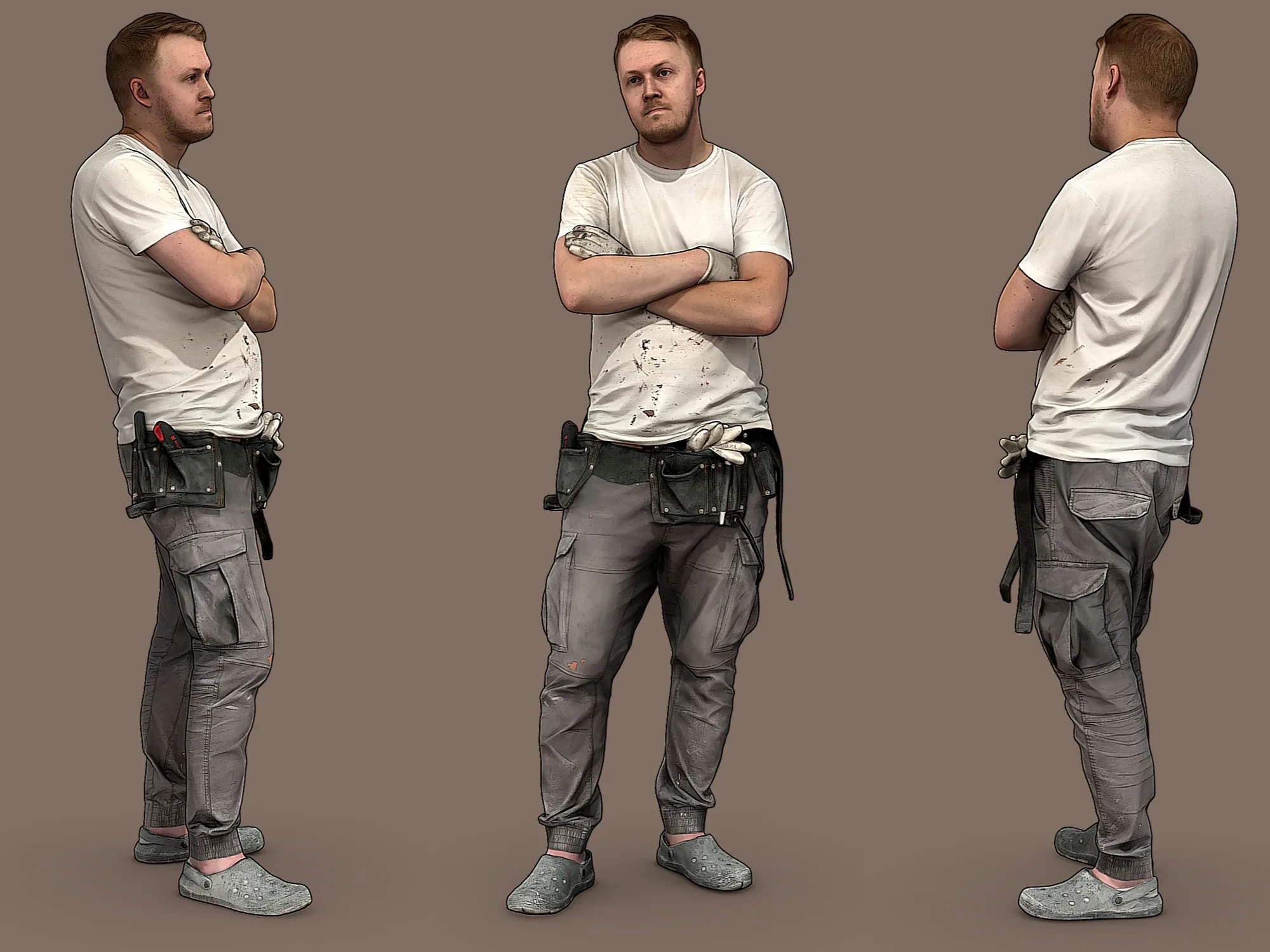 Worker in a White T-shirt model pack