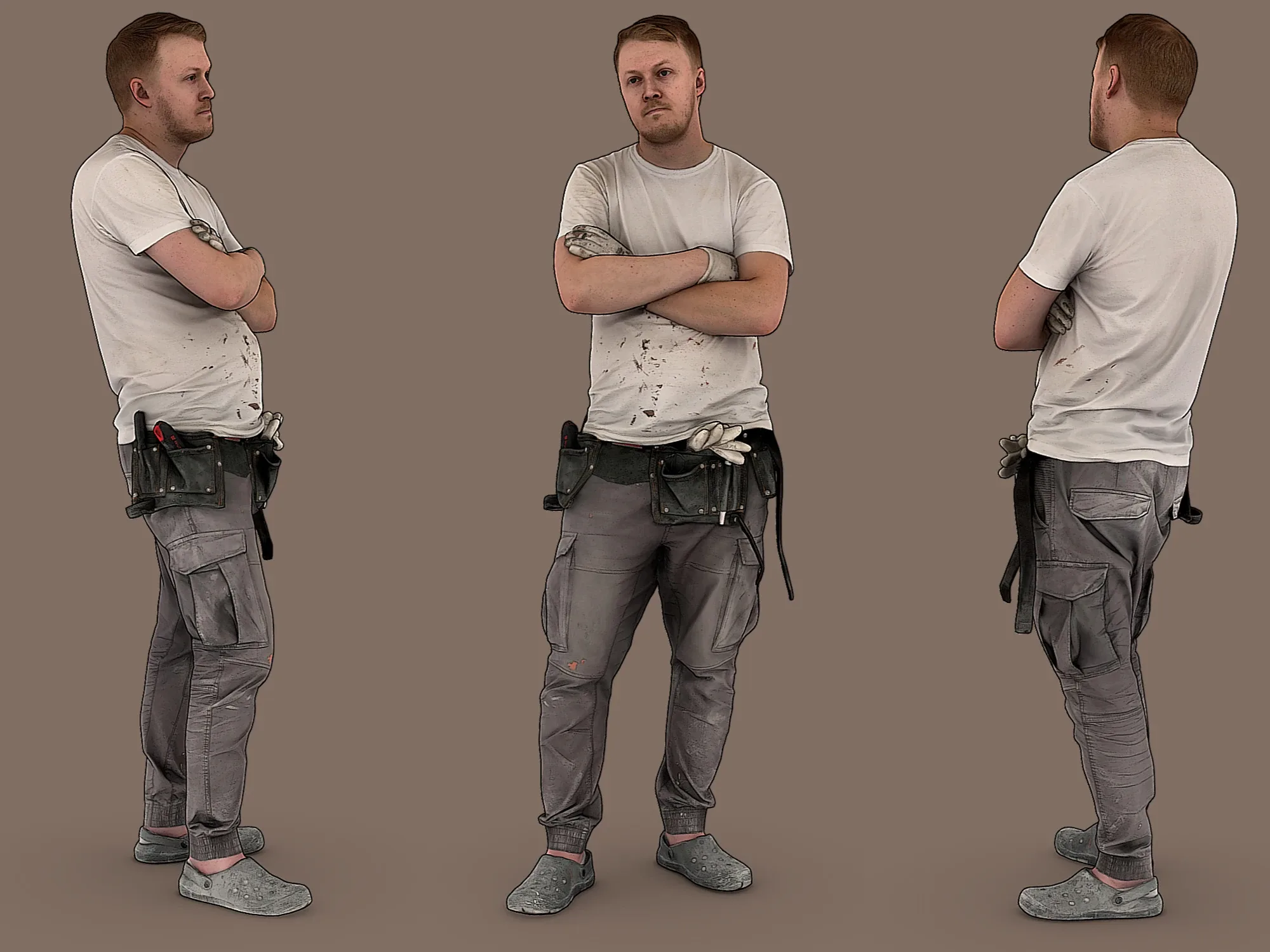 Worker in a White T-shirt model pack