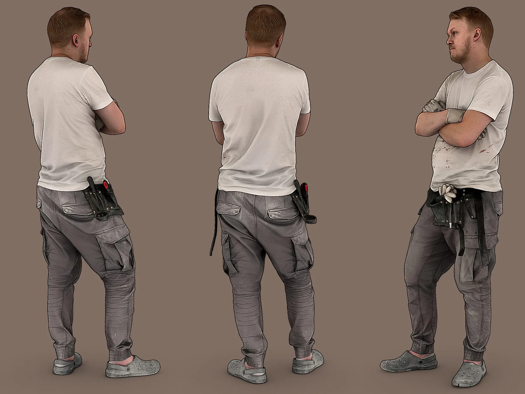 Worker in a White T-shirt model pack