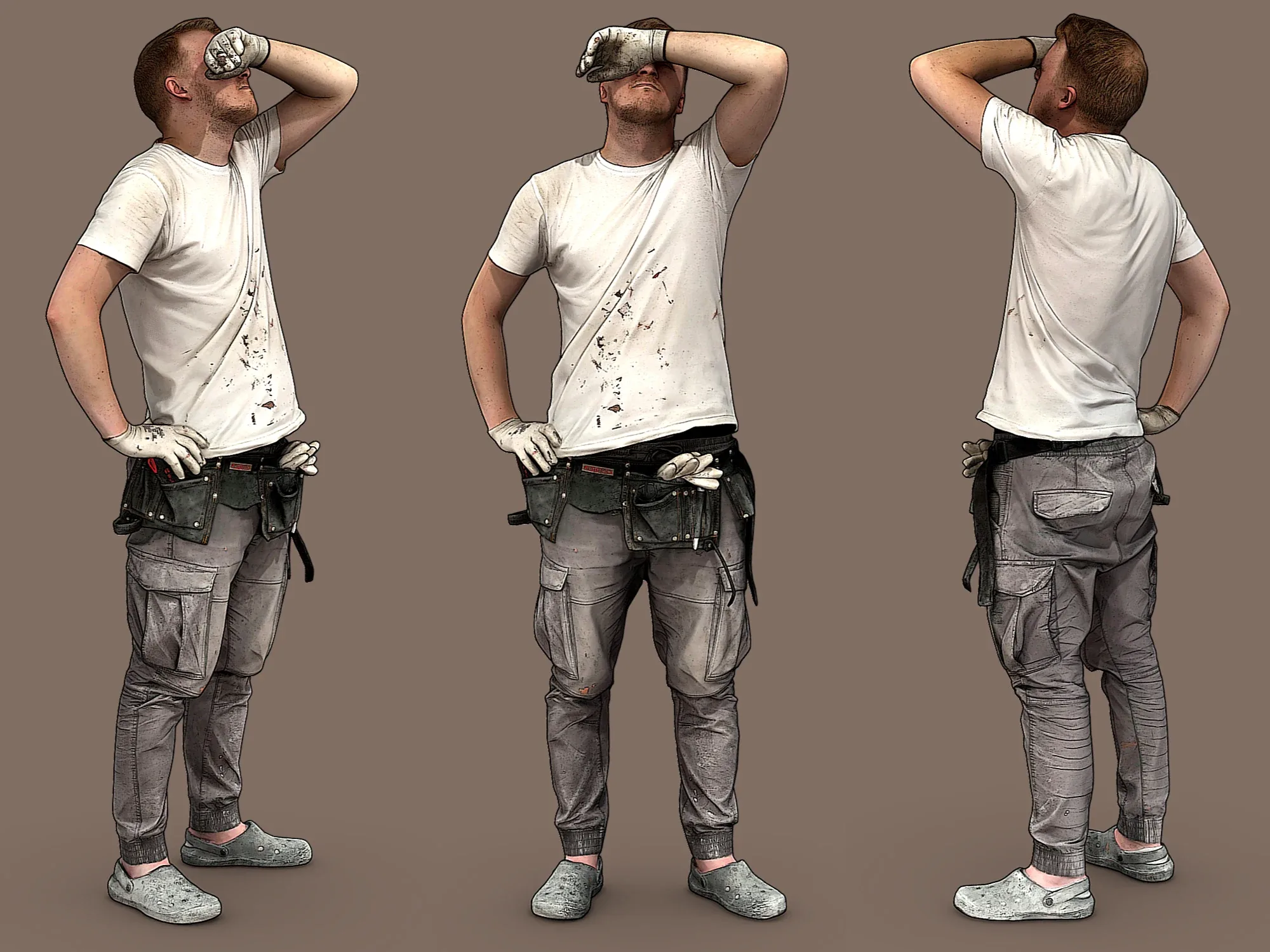 Worker in a White T-shirt model pack