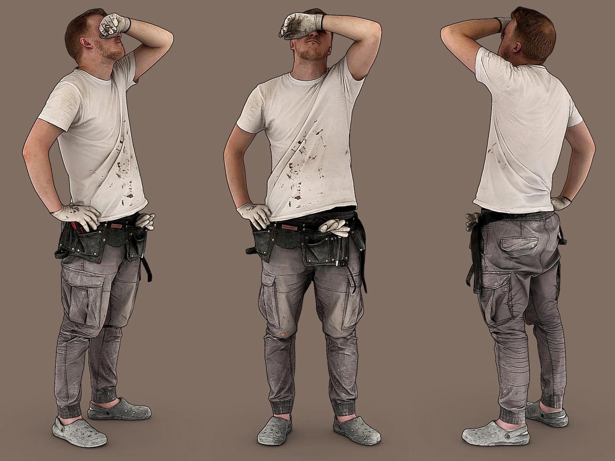 Worker in a White T-shirt model pack