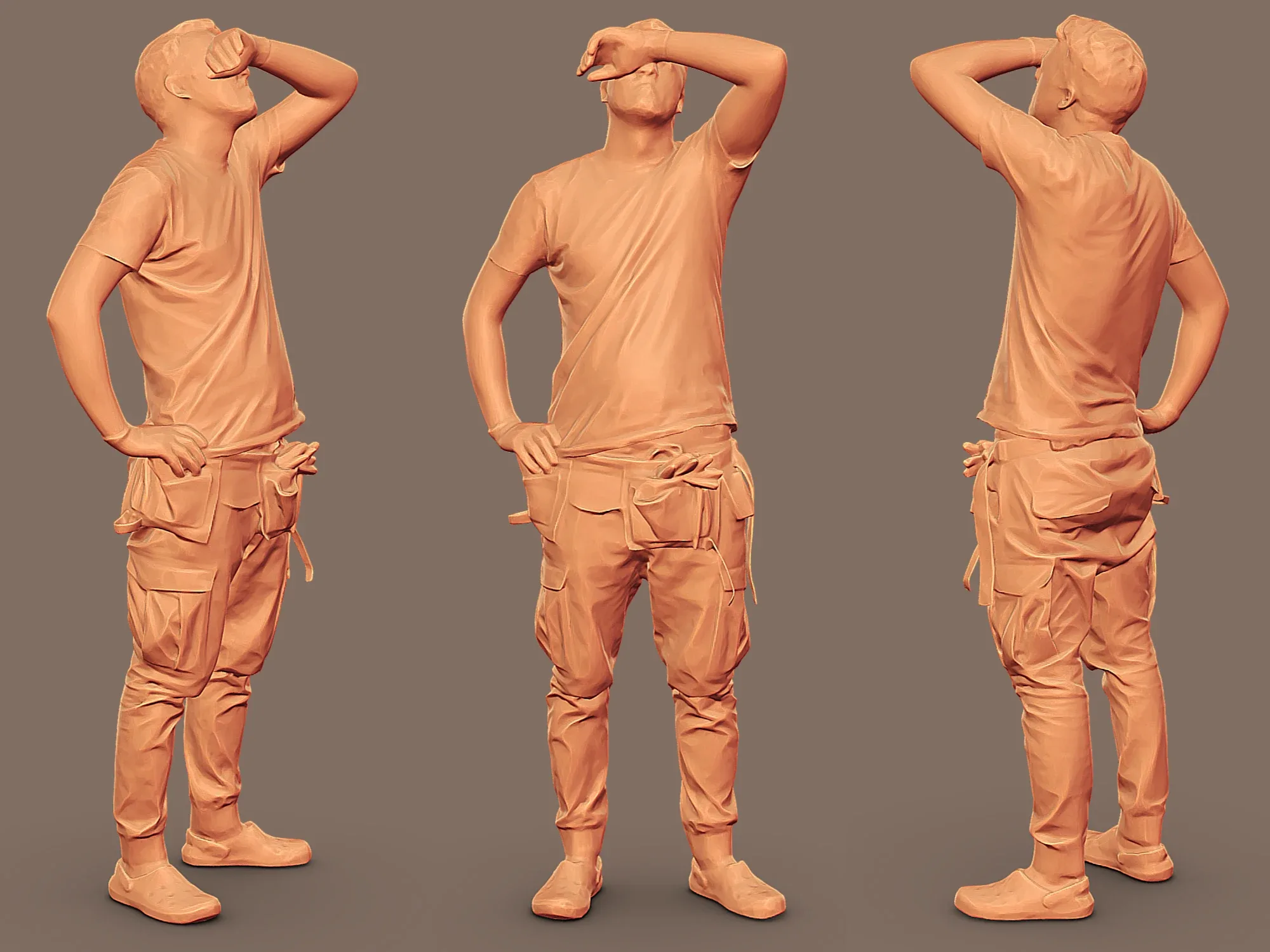 Worker in a White T-shirt model pack