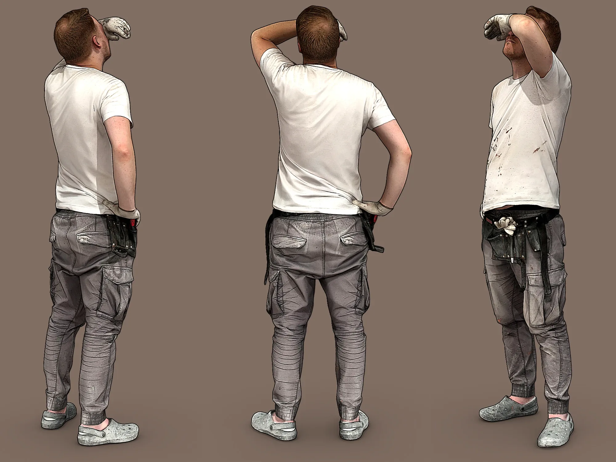 Worker in a White T-shirt model pack