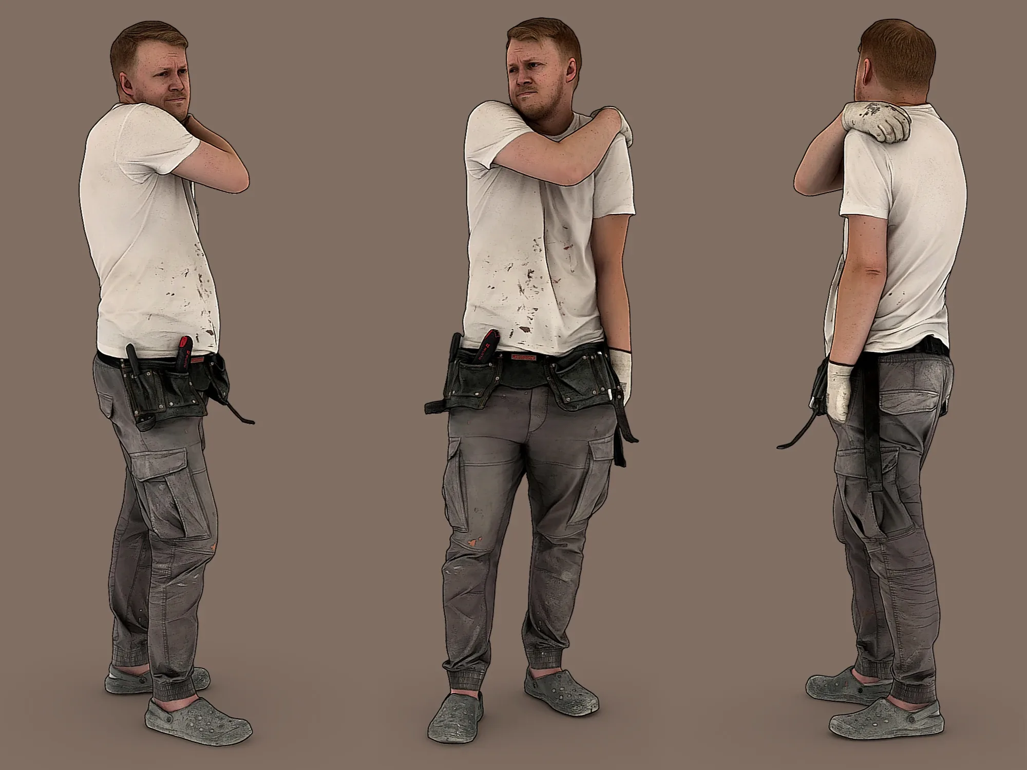 Worker in a White T-shirt model pack