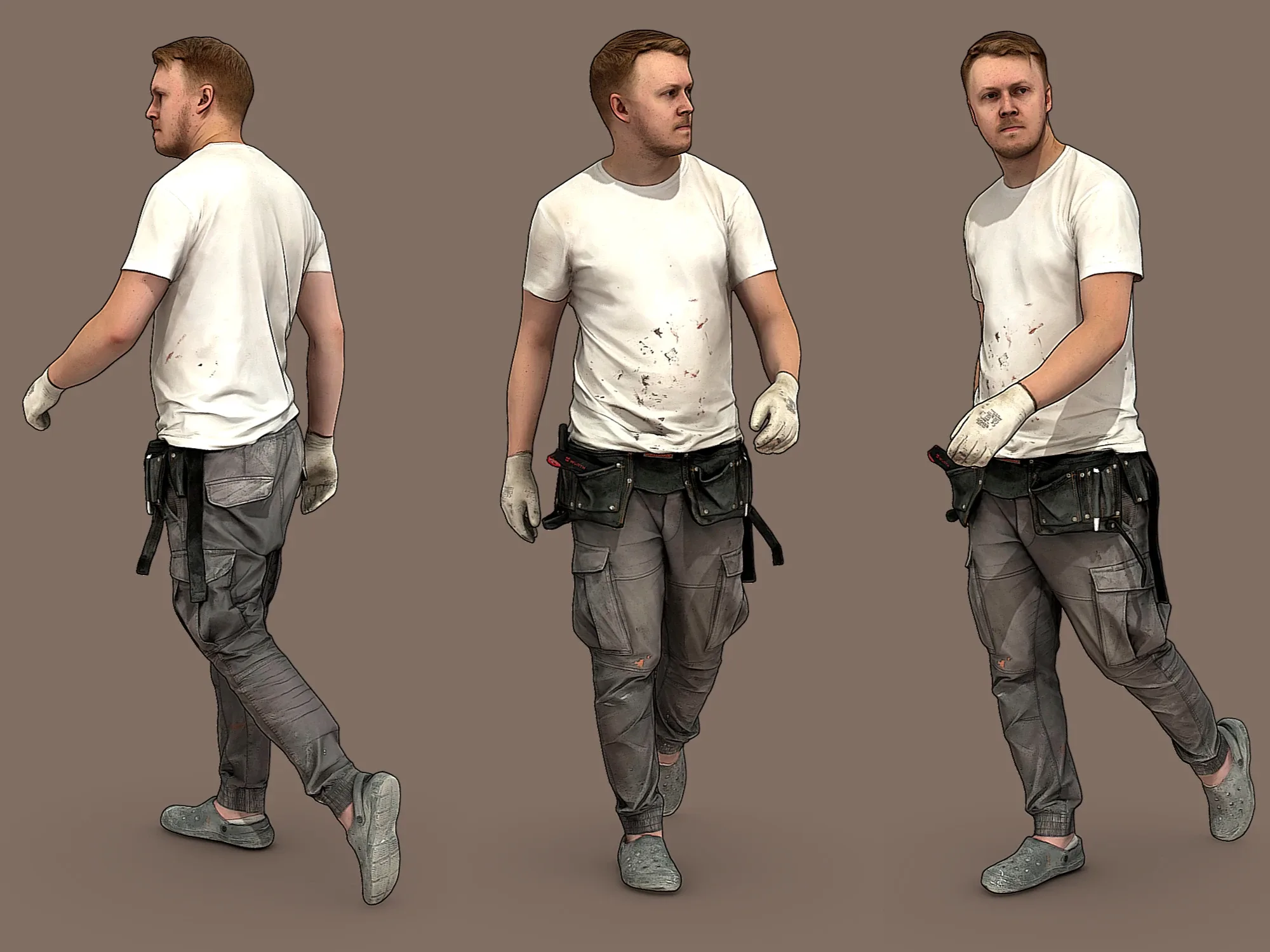 Worker in a White T-shirt model pack