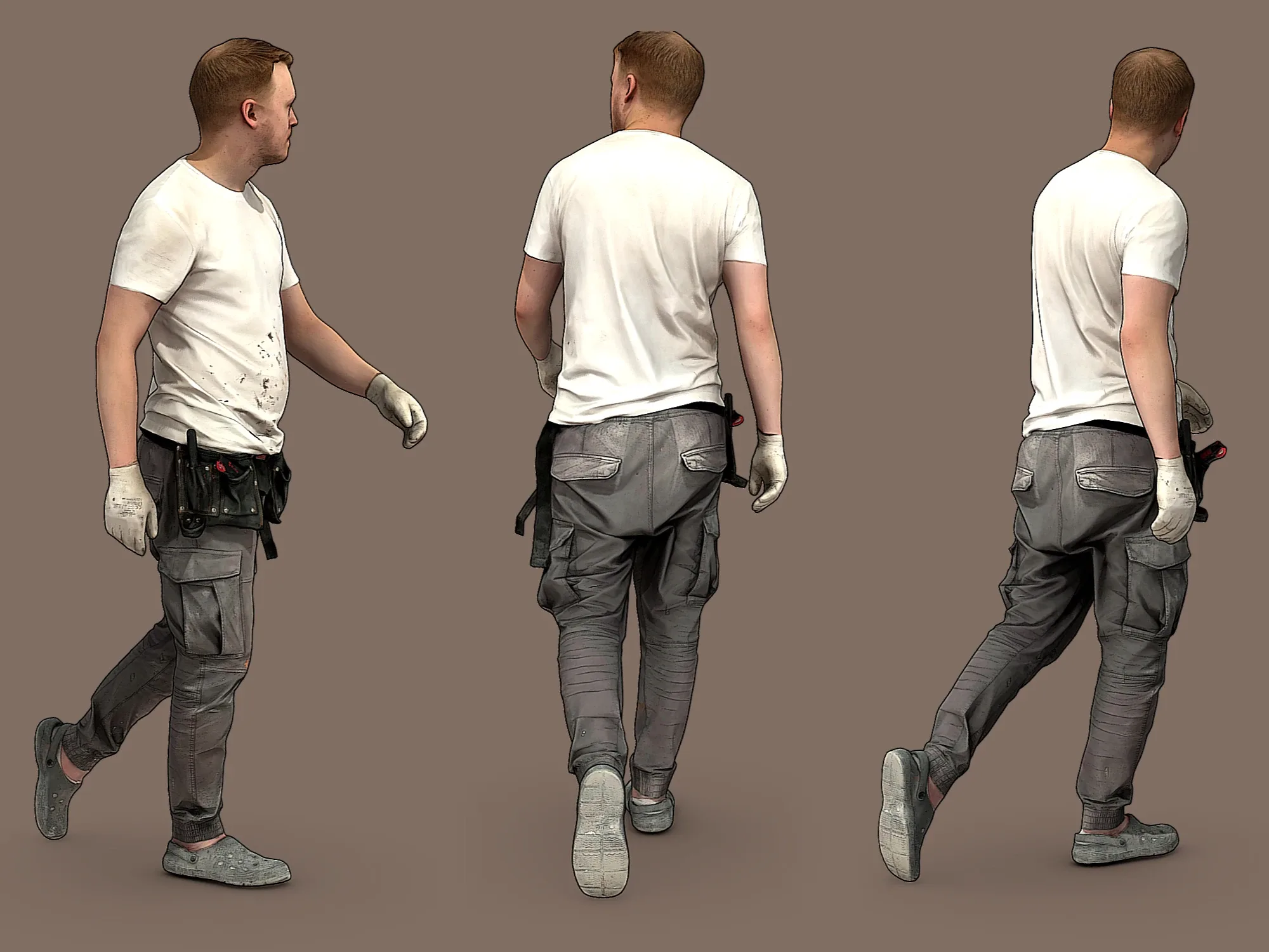 Worker in a White T-shirt model pack