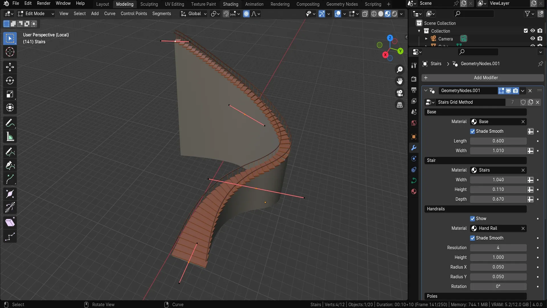 Blender 4 Geometry Node Stairs