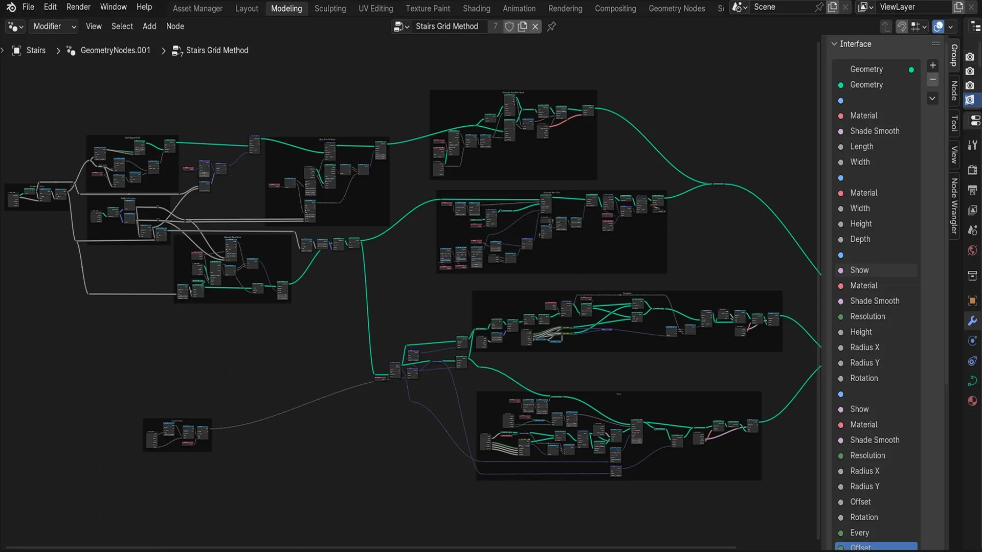 Blender 4 Geometry Node Stairs