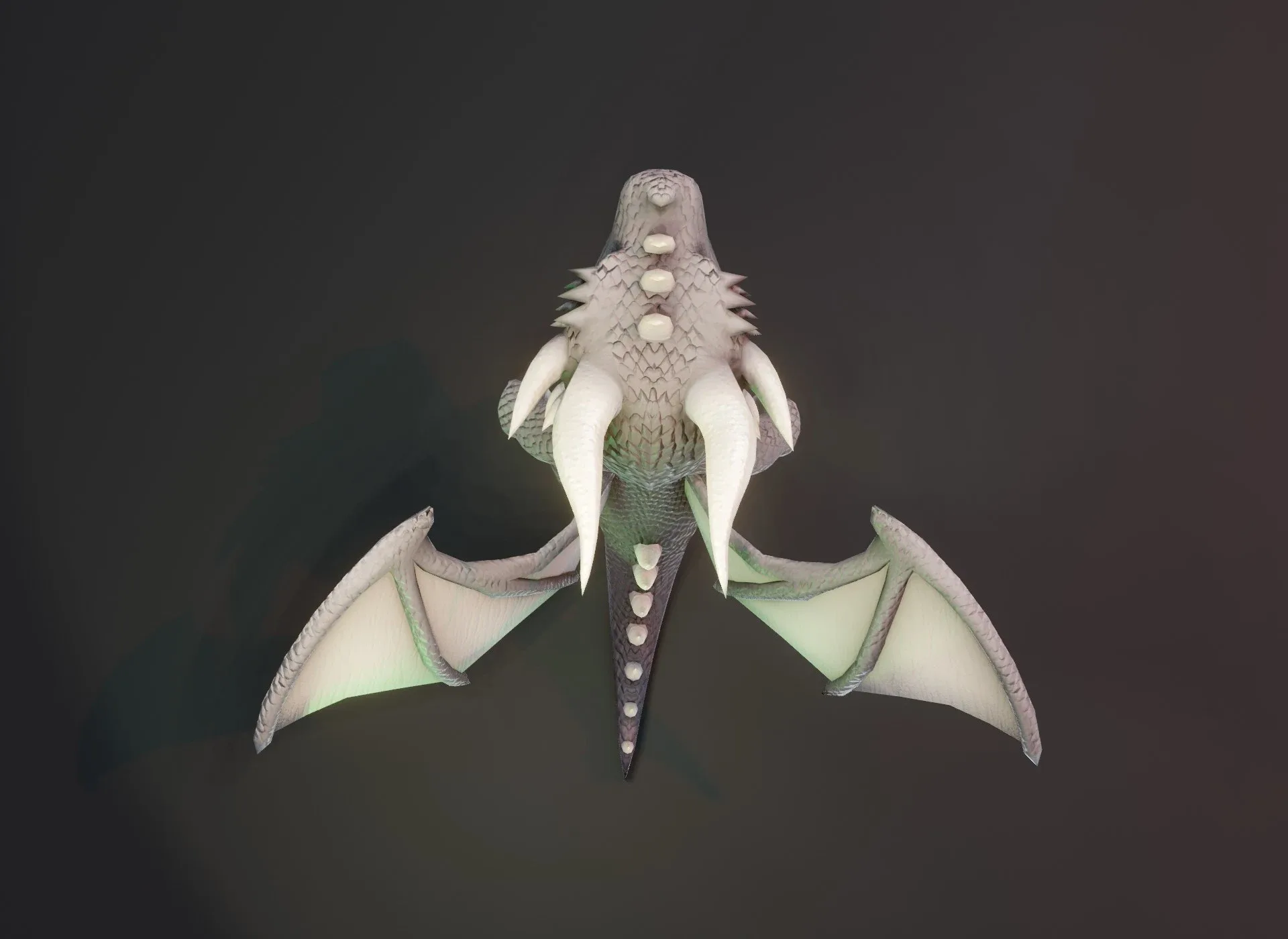 Cartoon Gray Dragon Animated Low-poly 3D Model