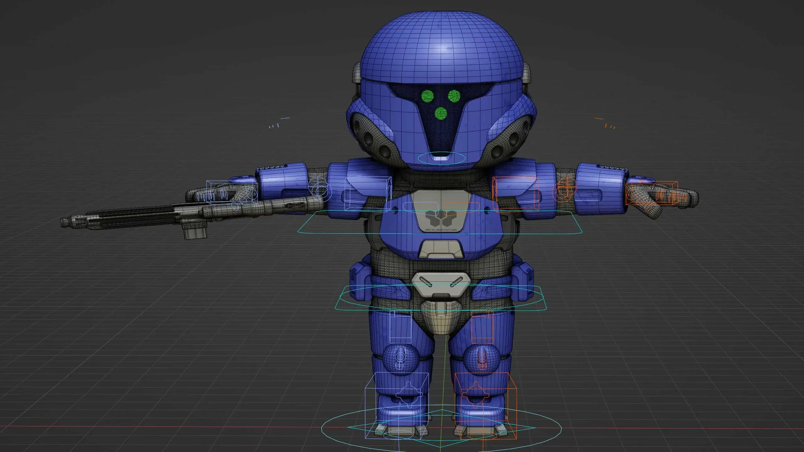 Toon Imperial Trooper R-C Auto-Rig Pro Rigged For Mixamo, Unreal Engine Unity