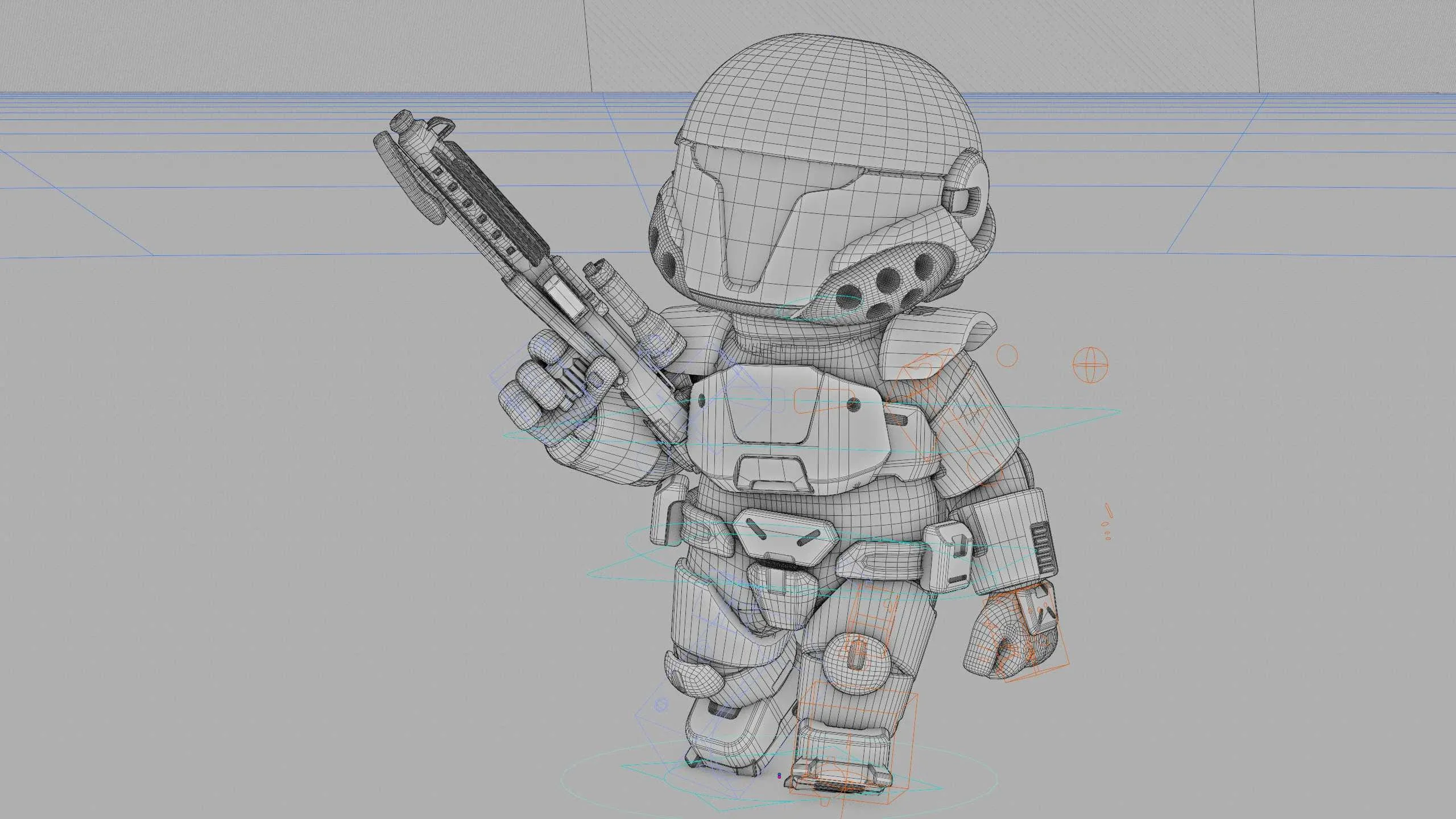 Toon Imperial Trooper R-C Auto-Rig Pro Rigged For Mixamo, Unreal Engine Unity