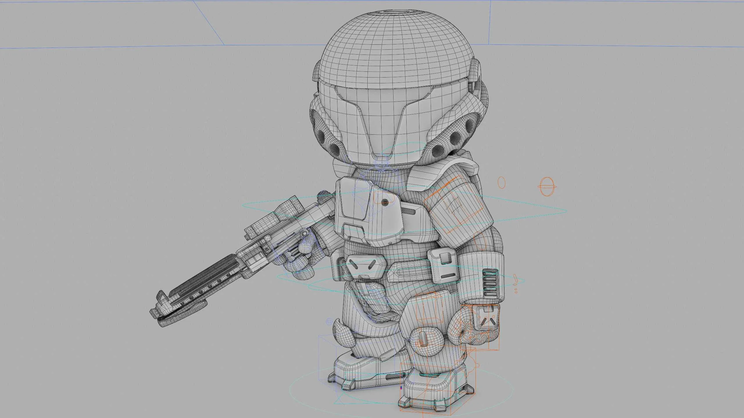 Toon Imperial Trooper R-C Auto-Rig Pro Rigged For Mixamo, Unreal Engine Unity