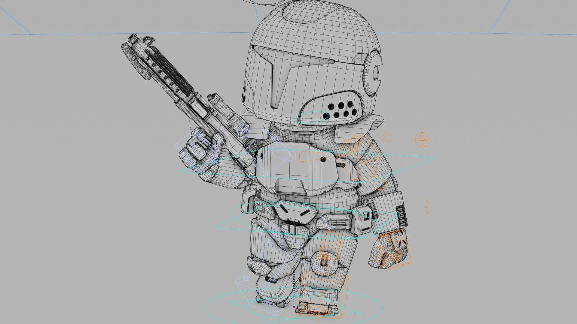 Toon Imperial Trooper Auto-Rig Pro Rigged For Mixamo, Unreal Engine Unity