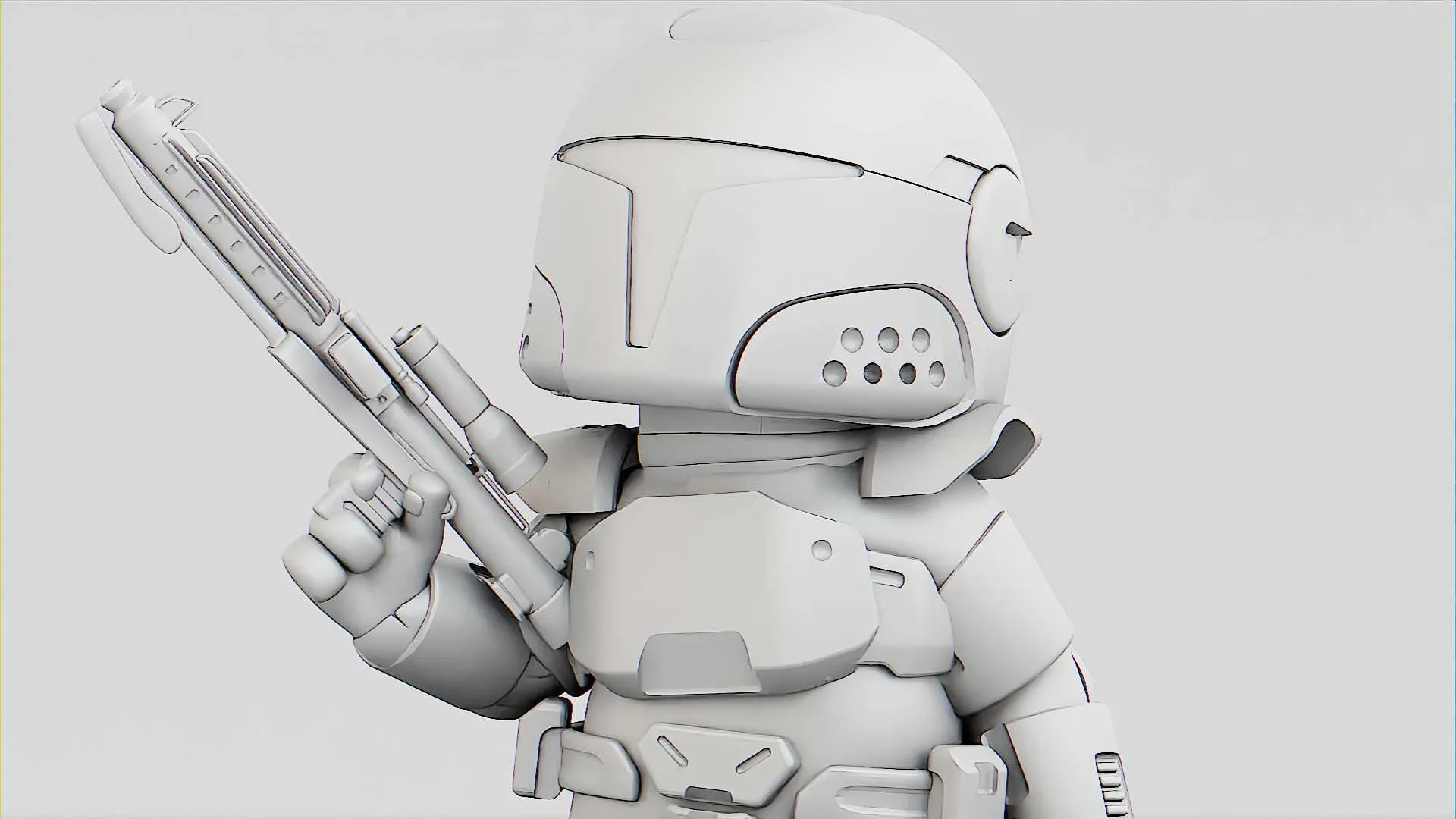 Toon Imperial Trooper Auto-Rig Pro Rigged For Mixamo, Unreal Engine Unity