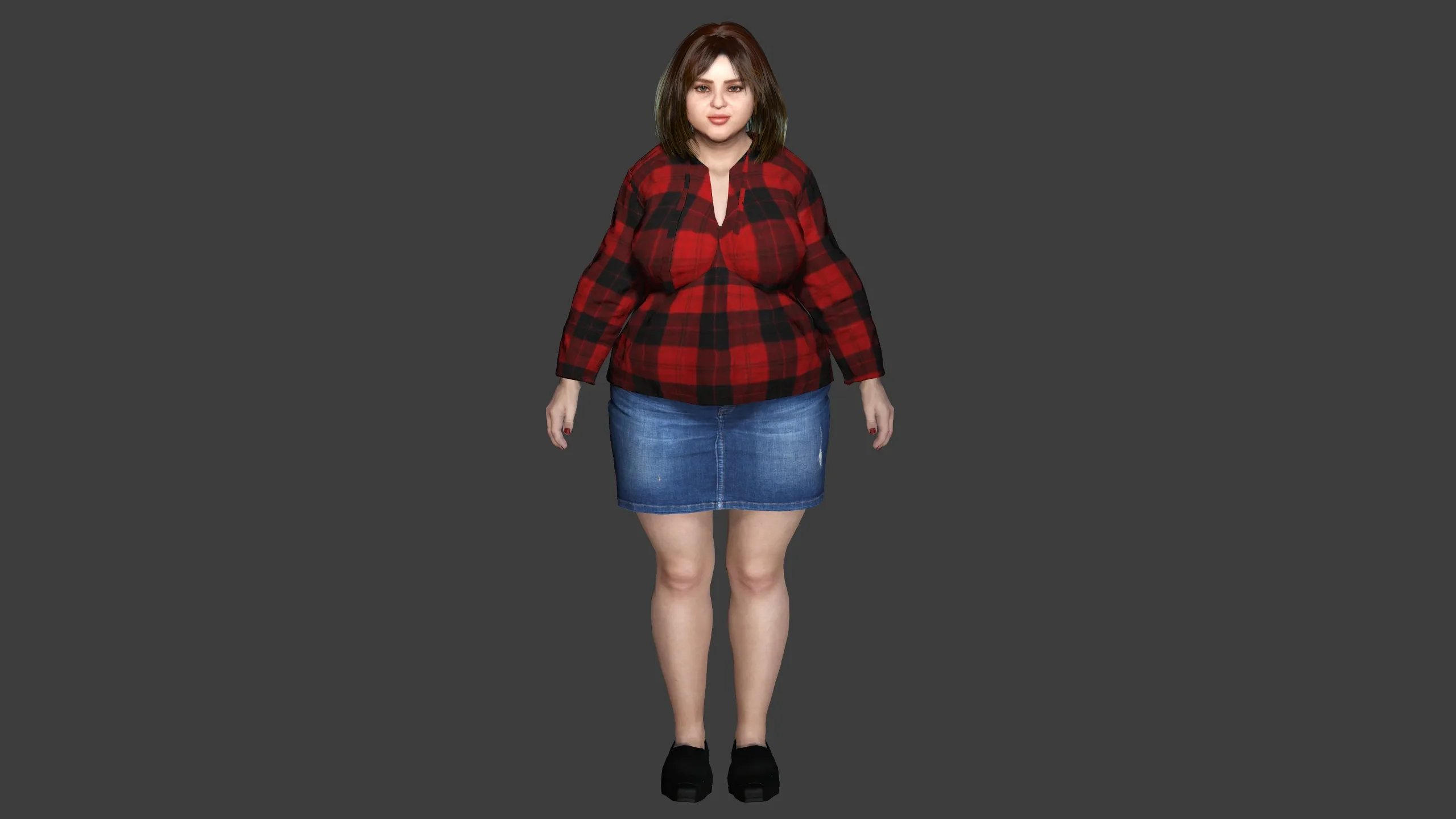 AAA 3D REALISTIC FAT GIRL CHARACTER - CASUAL OUTFIT