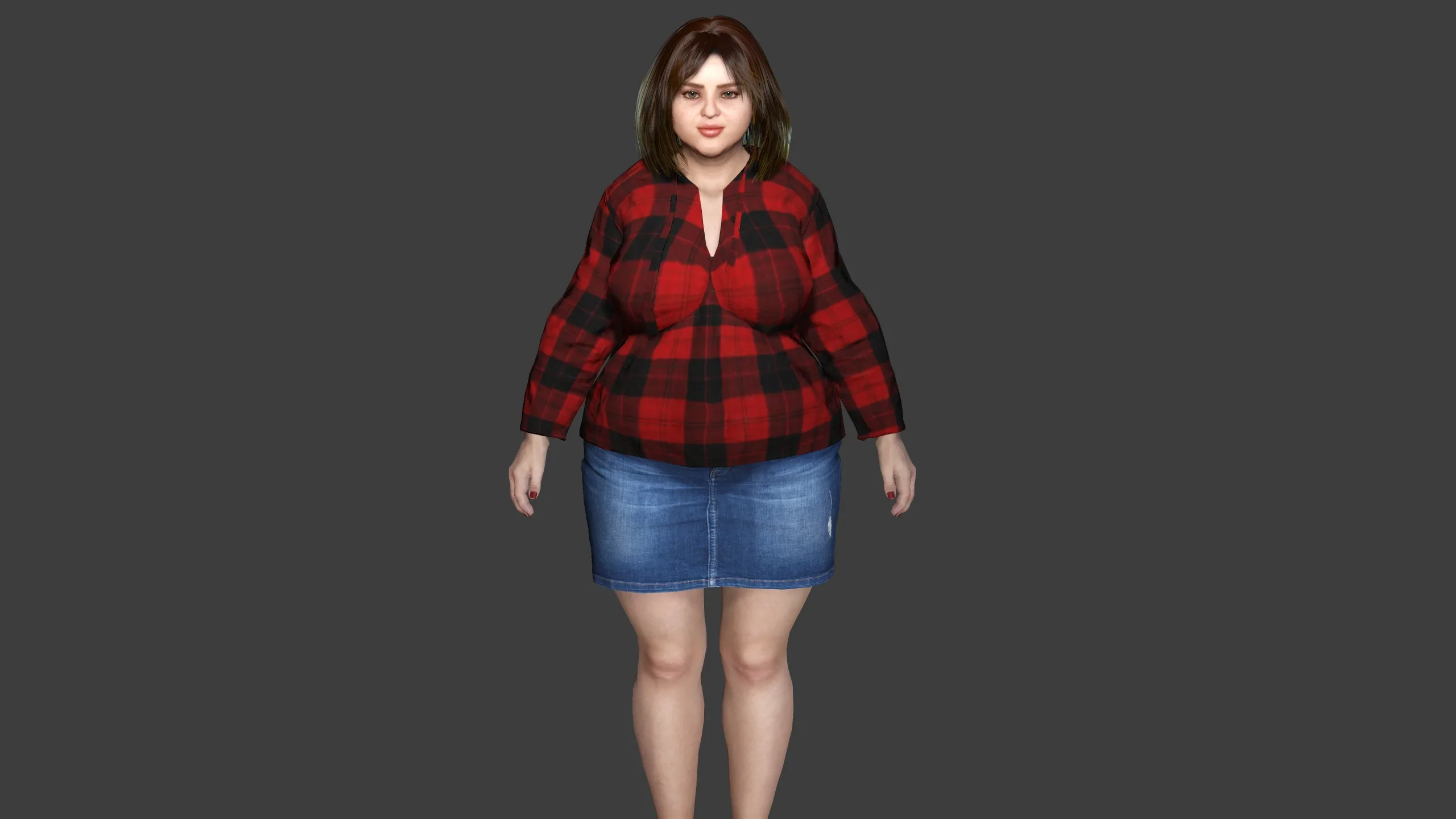 AAA 3D REALISTIC FAT GIRL CHARACTER - CASUAL OUTFIT