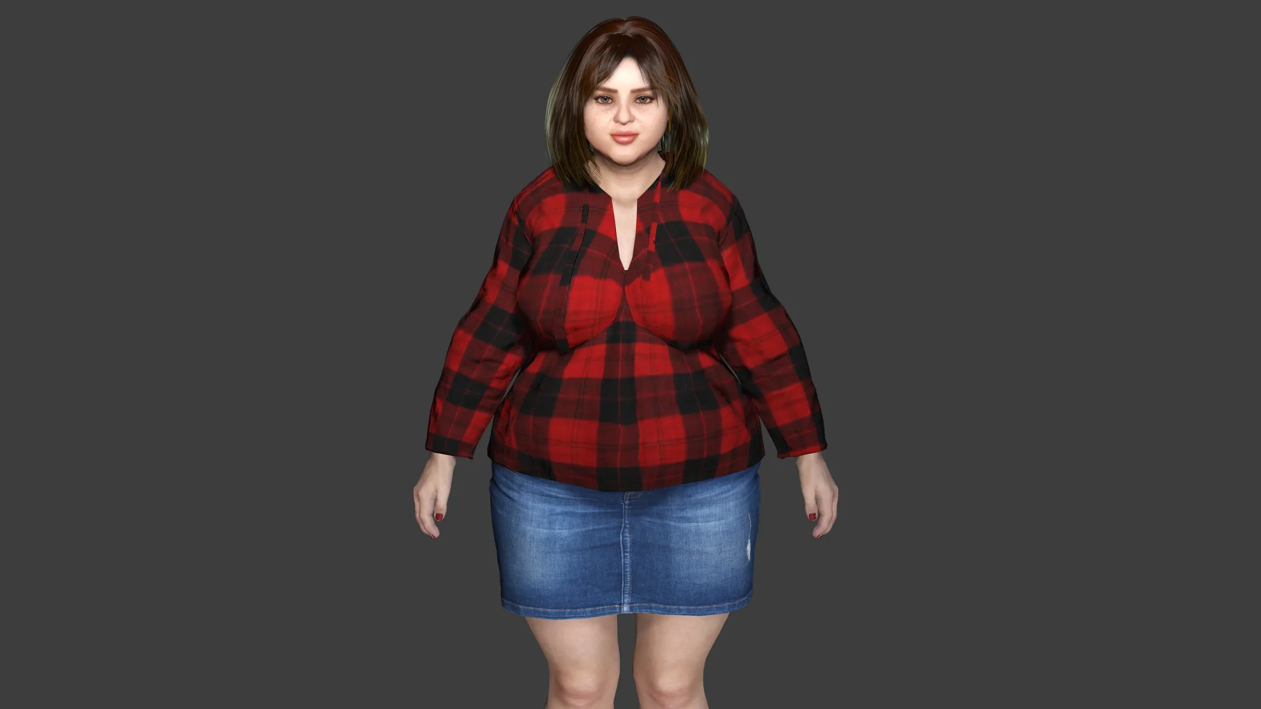 AAA 3D REALISTIC FAT GIRL CHARACTER - CASUAL OUTFIT