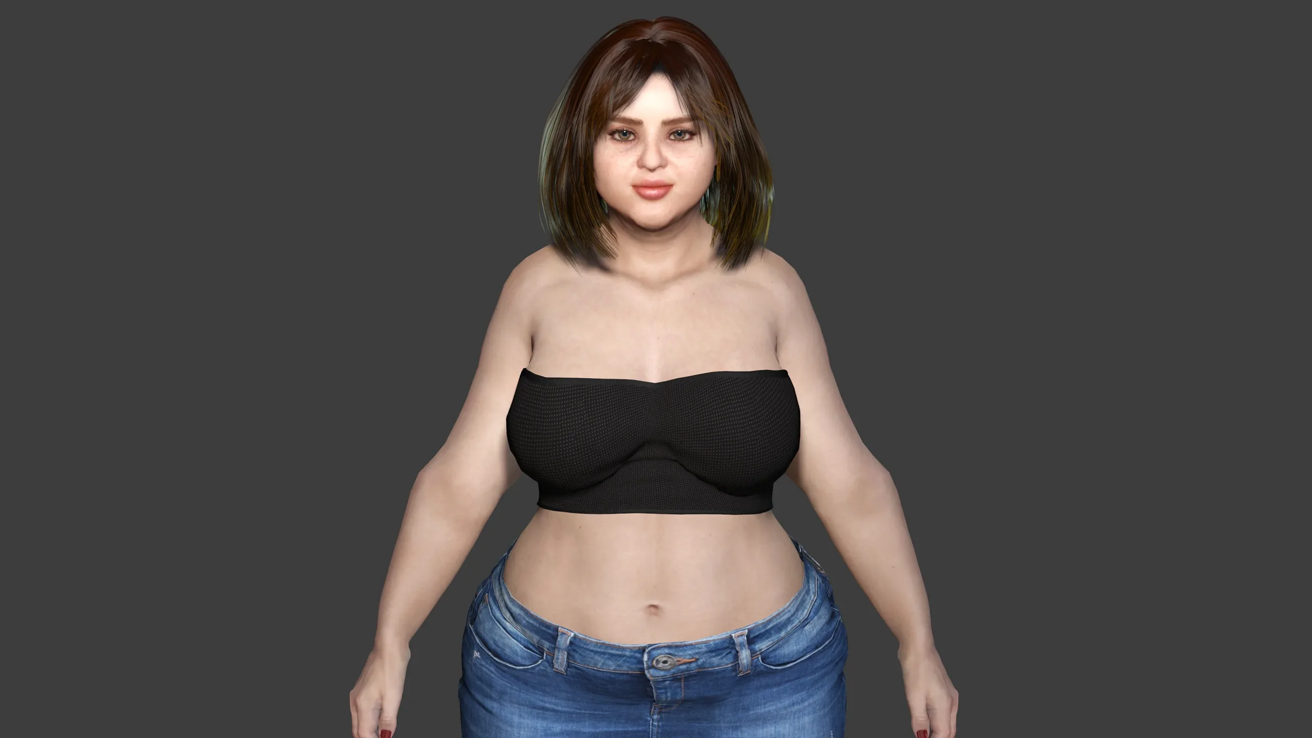 AAA 3D REALISTIC FAT GIRL CHARACTER - CASUAL OUTFIT