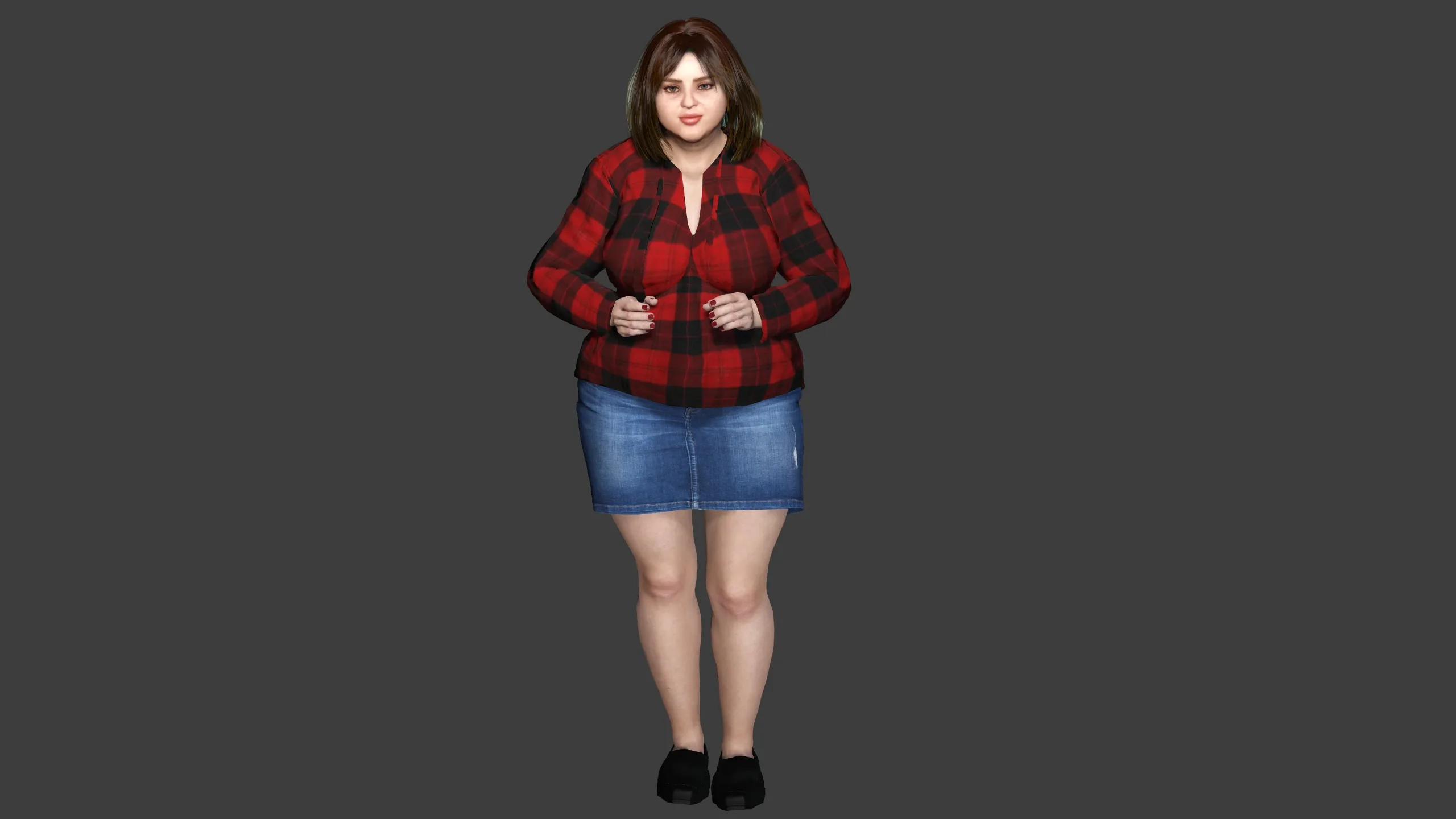 AAA 3D REALISTIC FAT GIRL CHARACTER - CASUAL OUTFIT