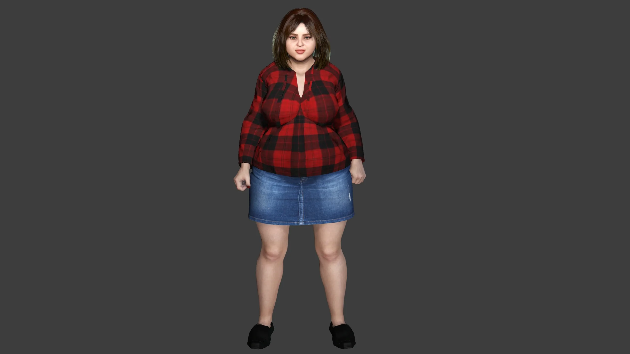 AAA 3D REALISTIC FAT GIRL CHARACTER - CASUAL OUTFIT